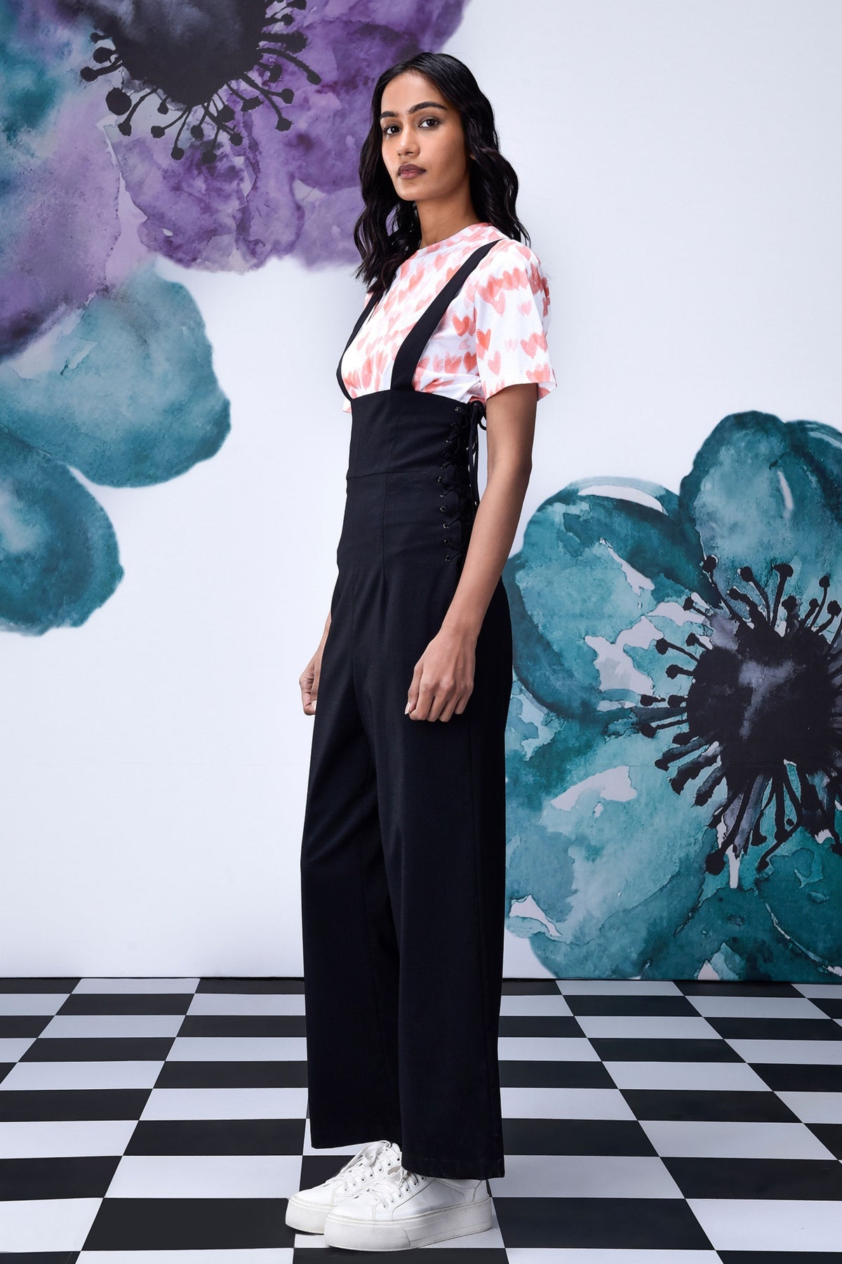 Highwaist Laceup Overalls