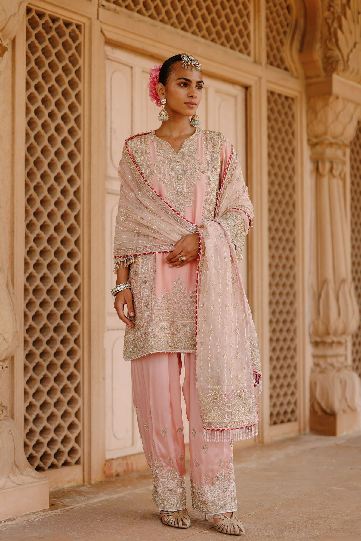 Elaya Pink Short Kurta Set