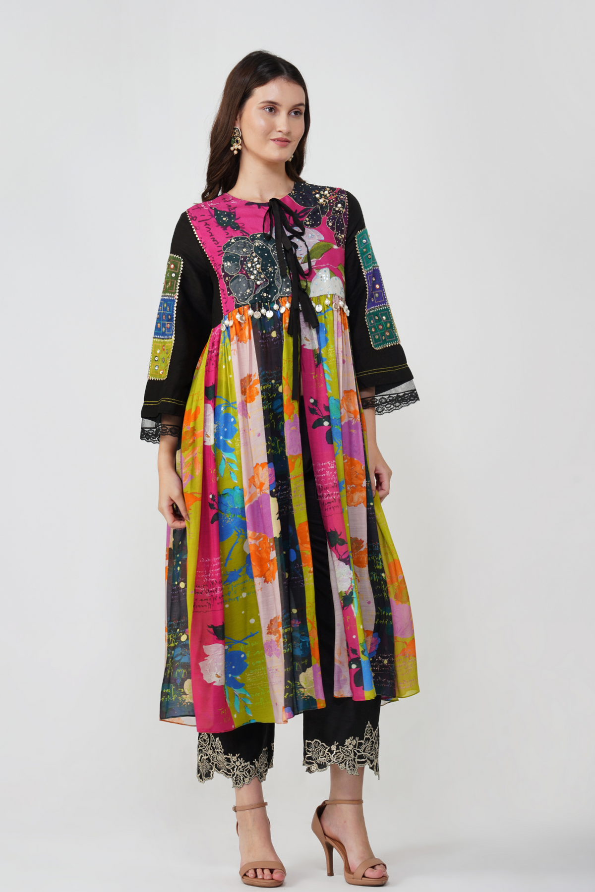 Banjara Bloom Anarkali Set With Sparkly Dupatta
