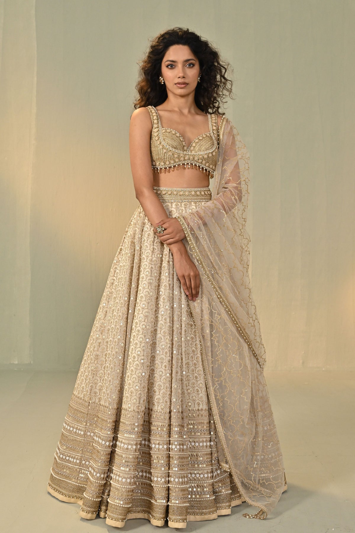 Ivory Lehenga Set