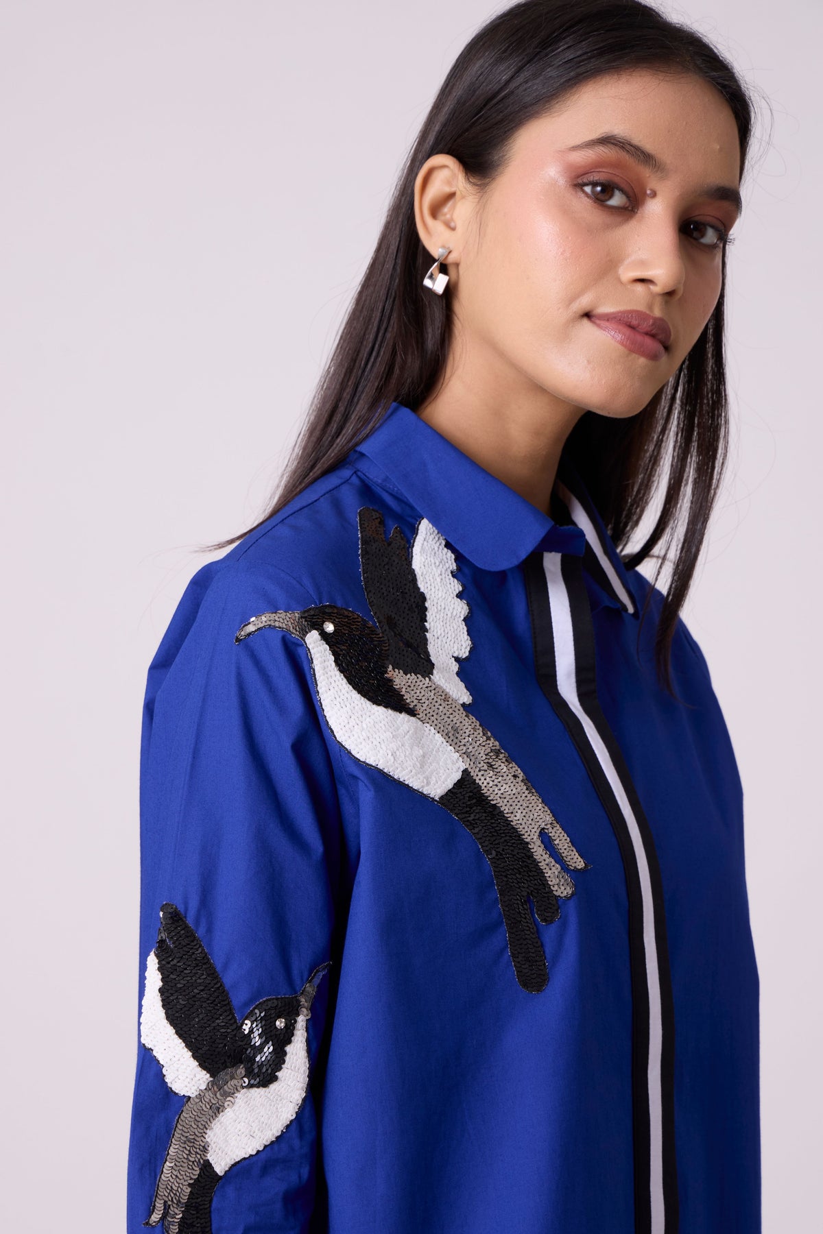Ashton Applique Cosmic Blue Shirt