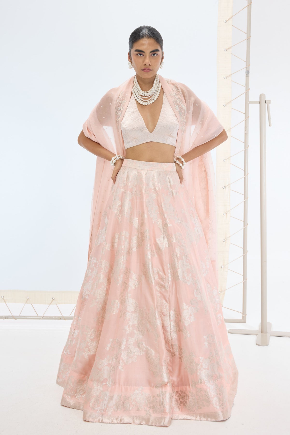 Mia Lehenga Set in Peach