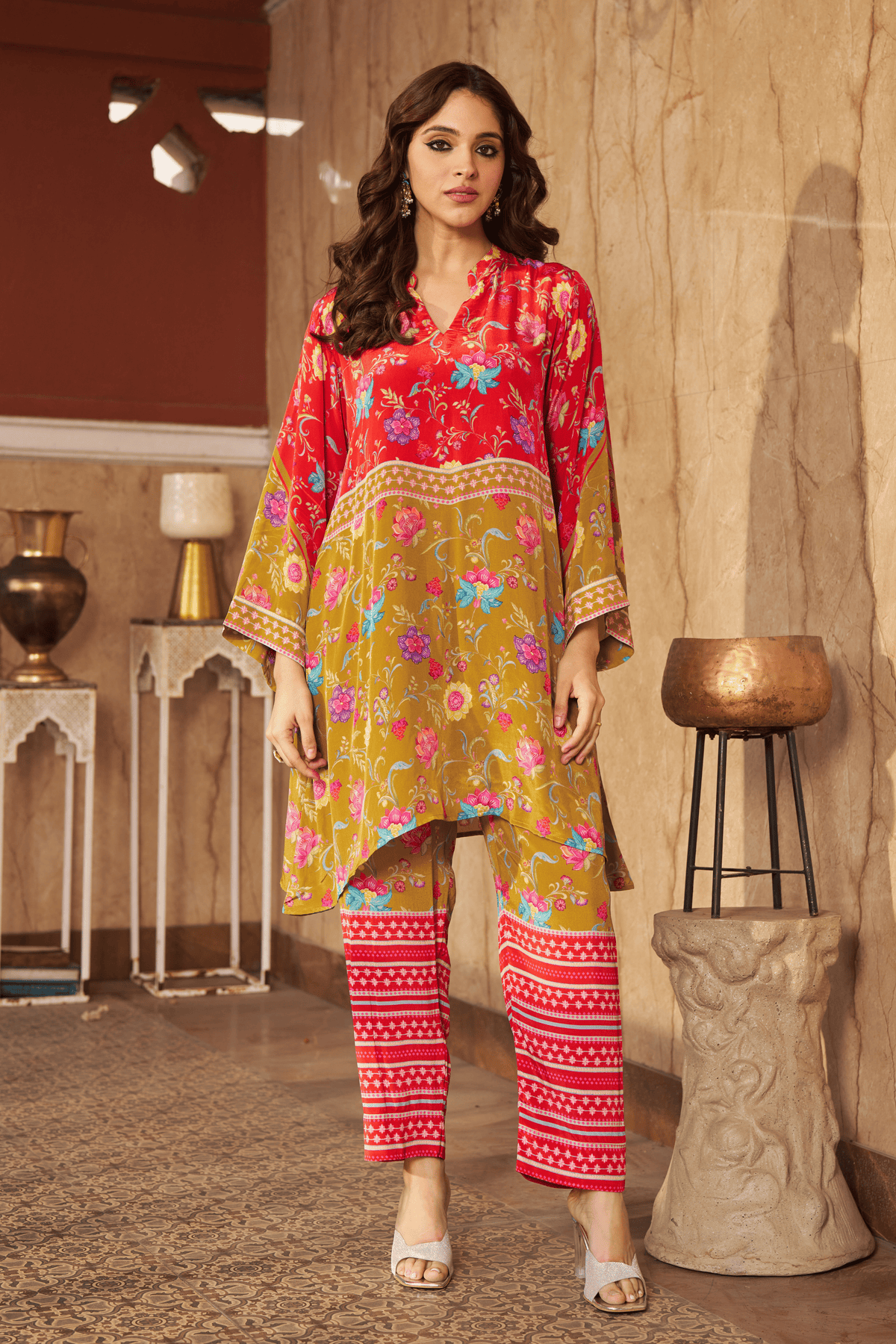 Ruya Olive Tunic Set