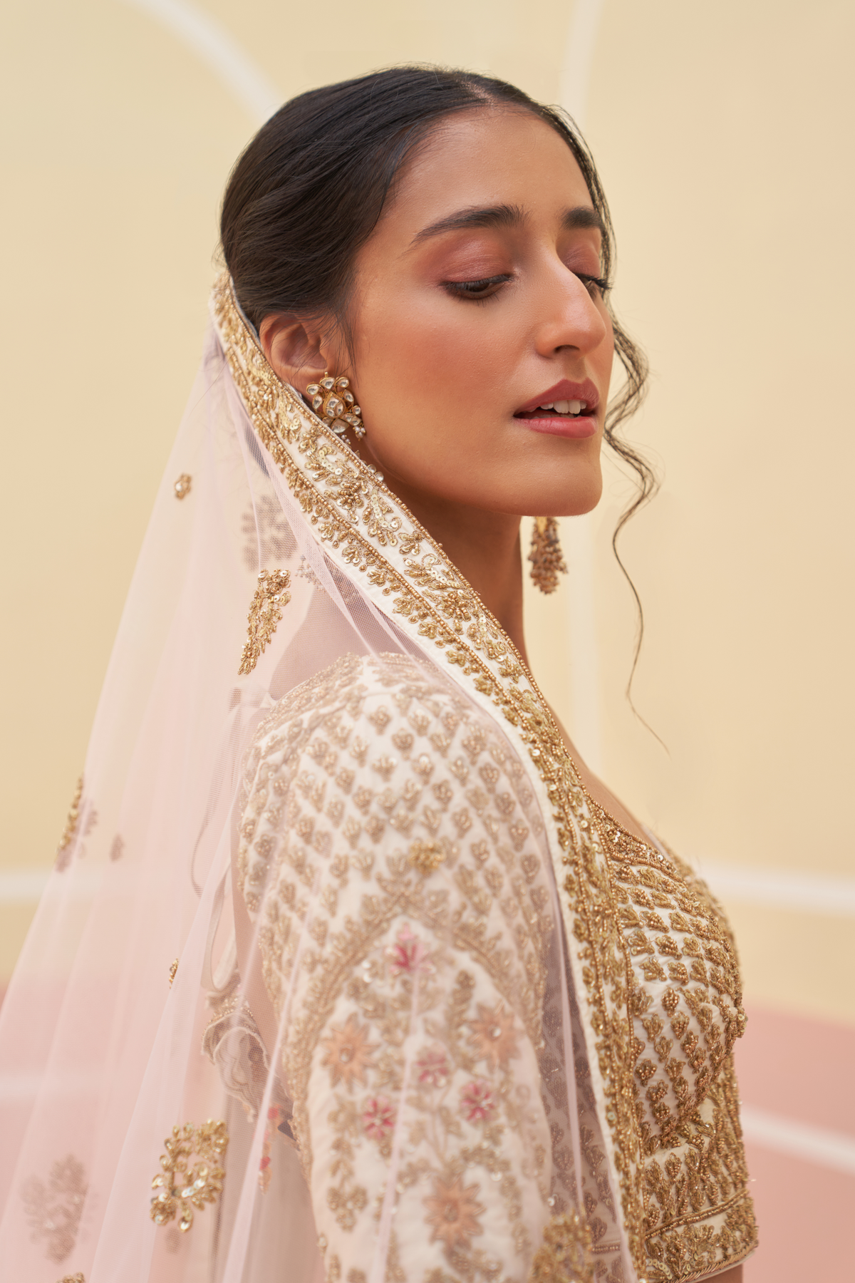 Embroidered Raw Silk Lehenga Set