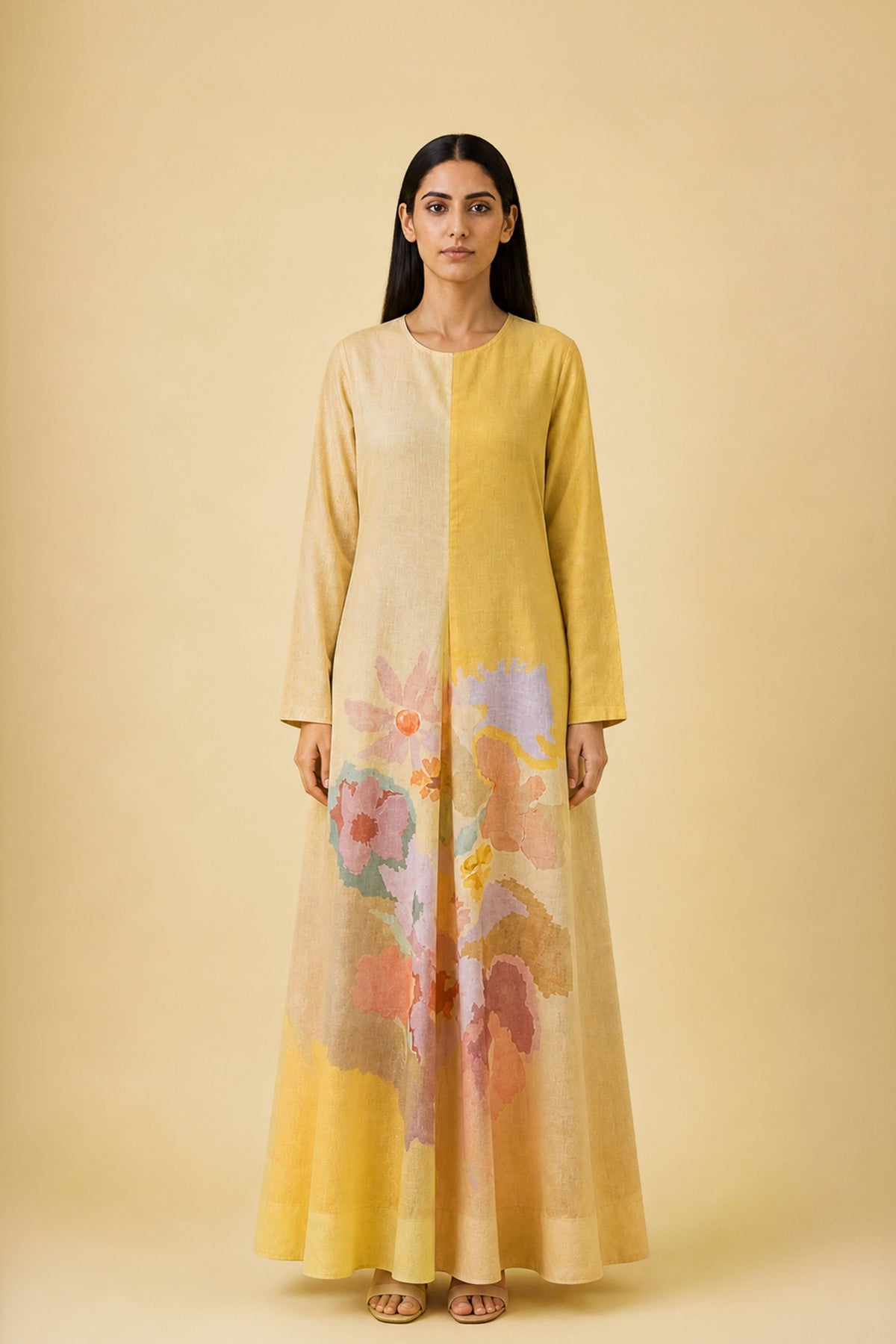 Honey Ikat Flared Dress