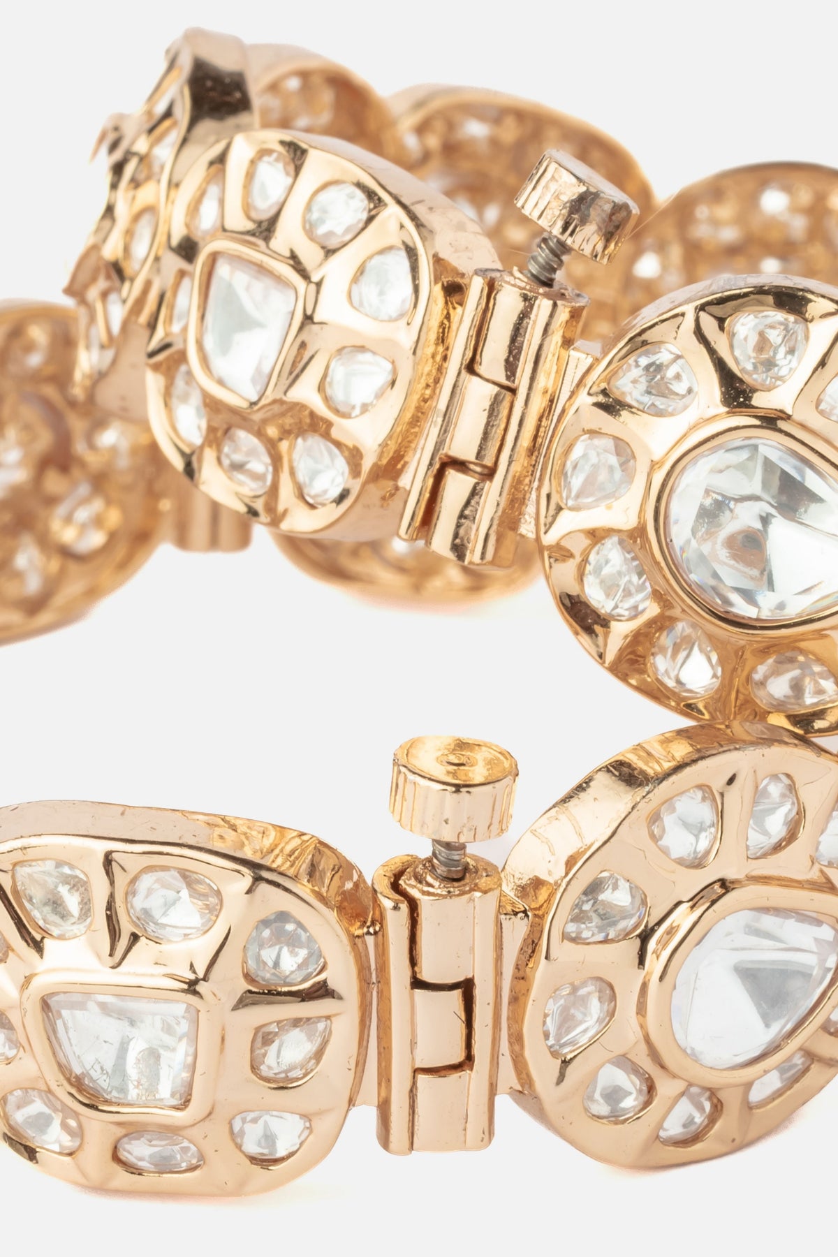 Gold Plated Kundan Polki Bangles