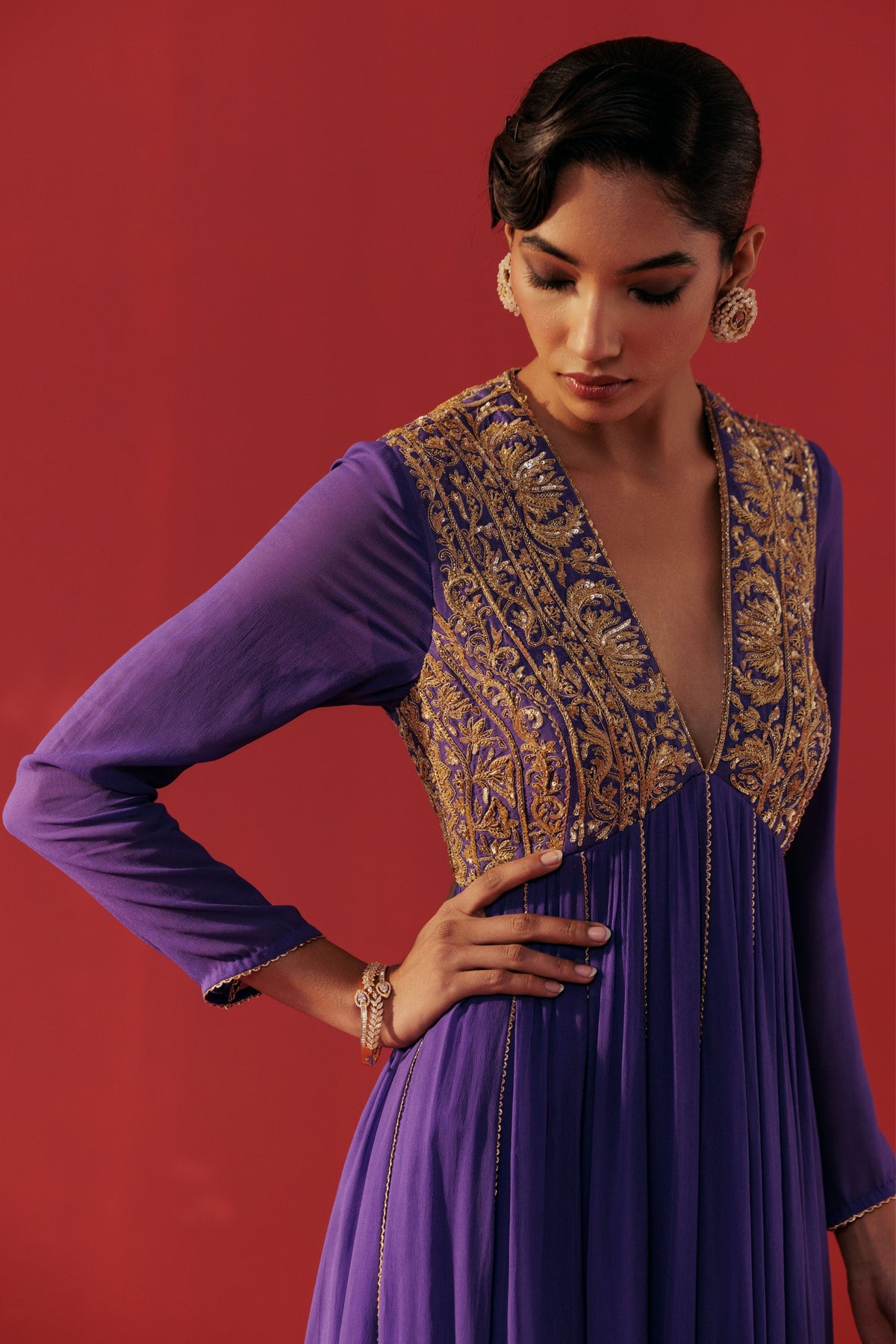 Iris Purple Georgette Anarkali