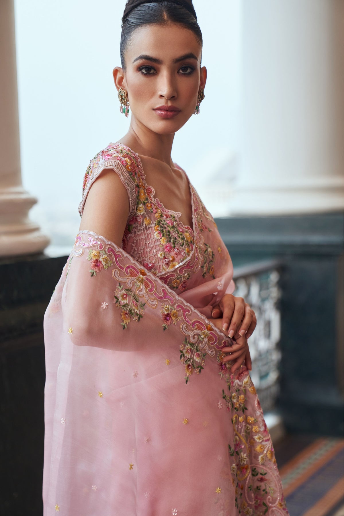 Pink Orchid Saree Set