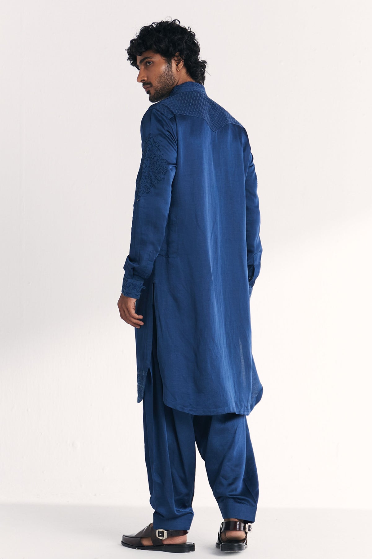 Jalal Blue Pathani Kurta Set