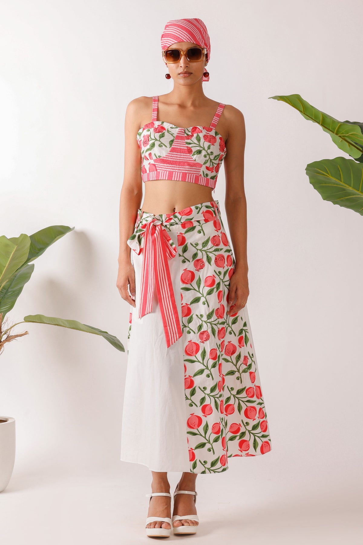 Poplin Pomegranate Embroidered Co-ord Set