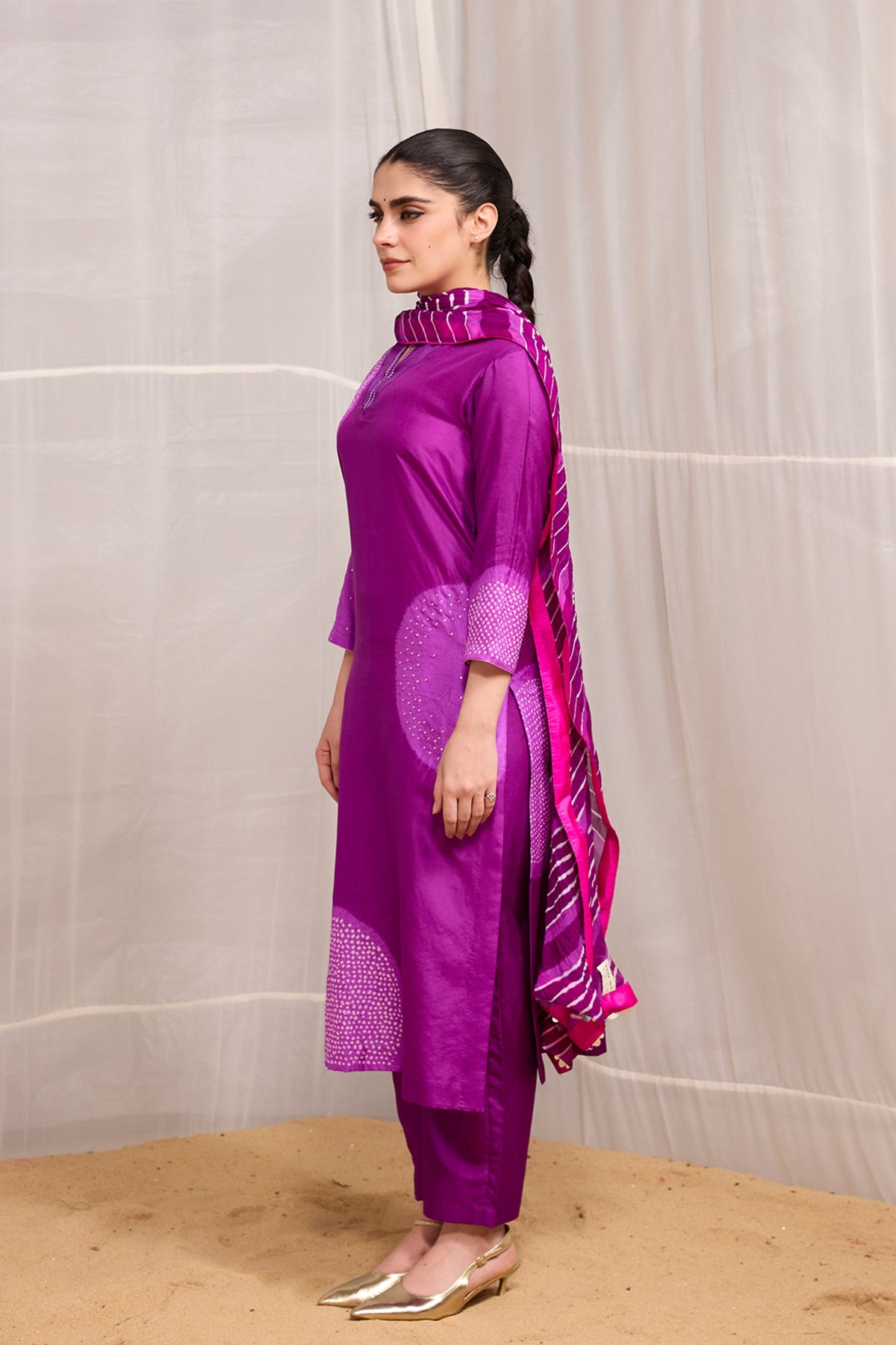 Puple Saanjh Suit