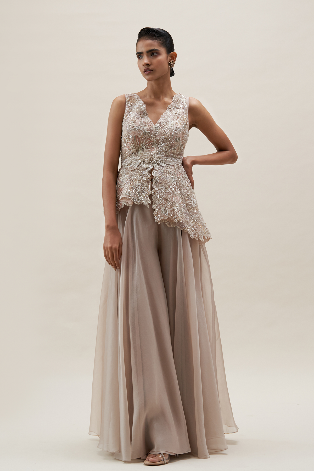 Hibiscus Nude Garden Peplum Set