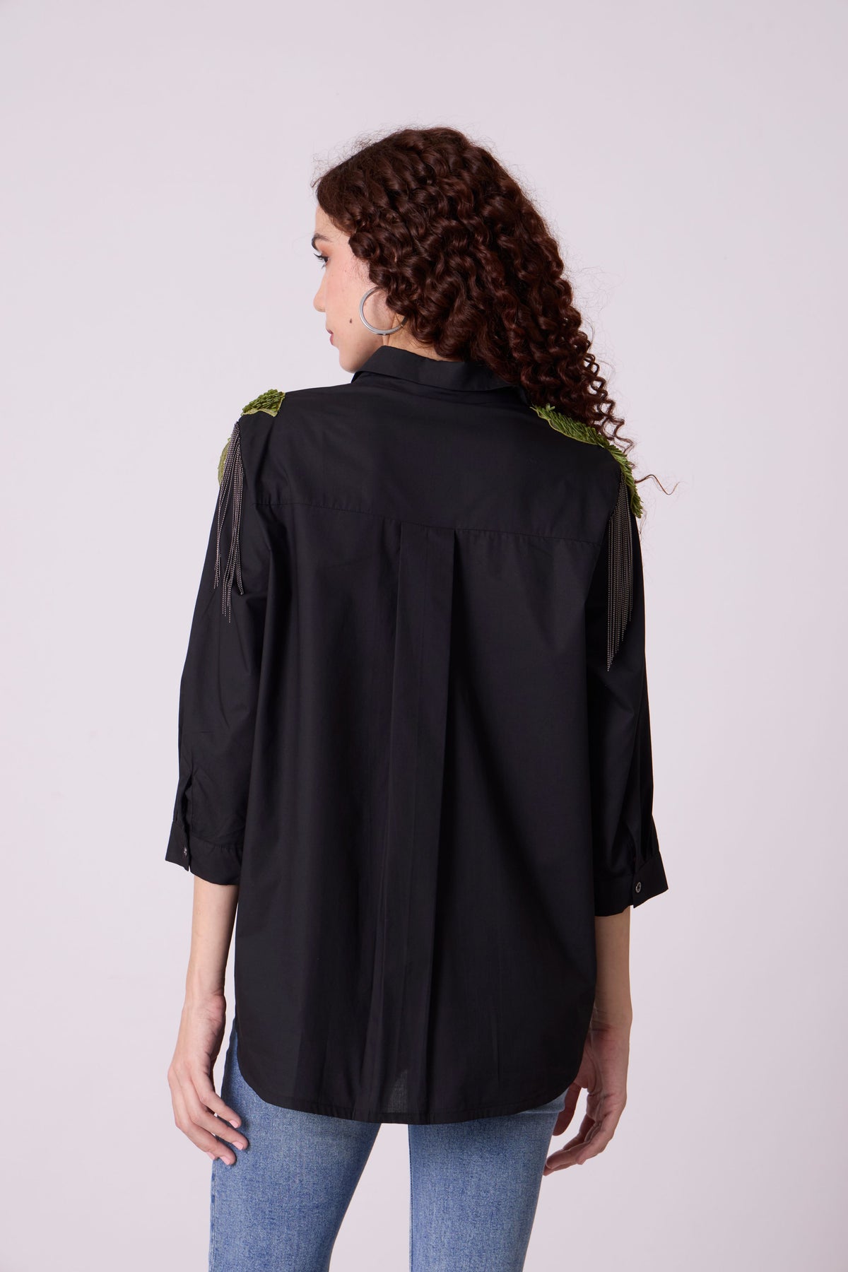 Jules Applique Black Shirt