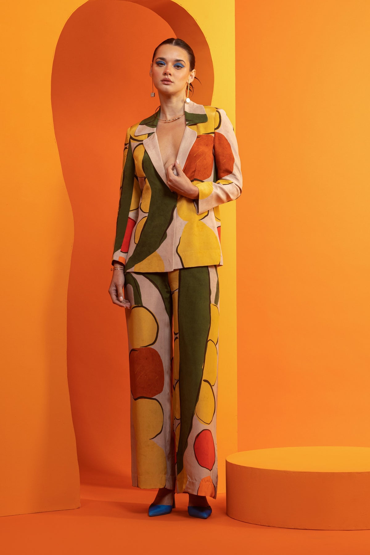 Artistic Printed Blazer Set