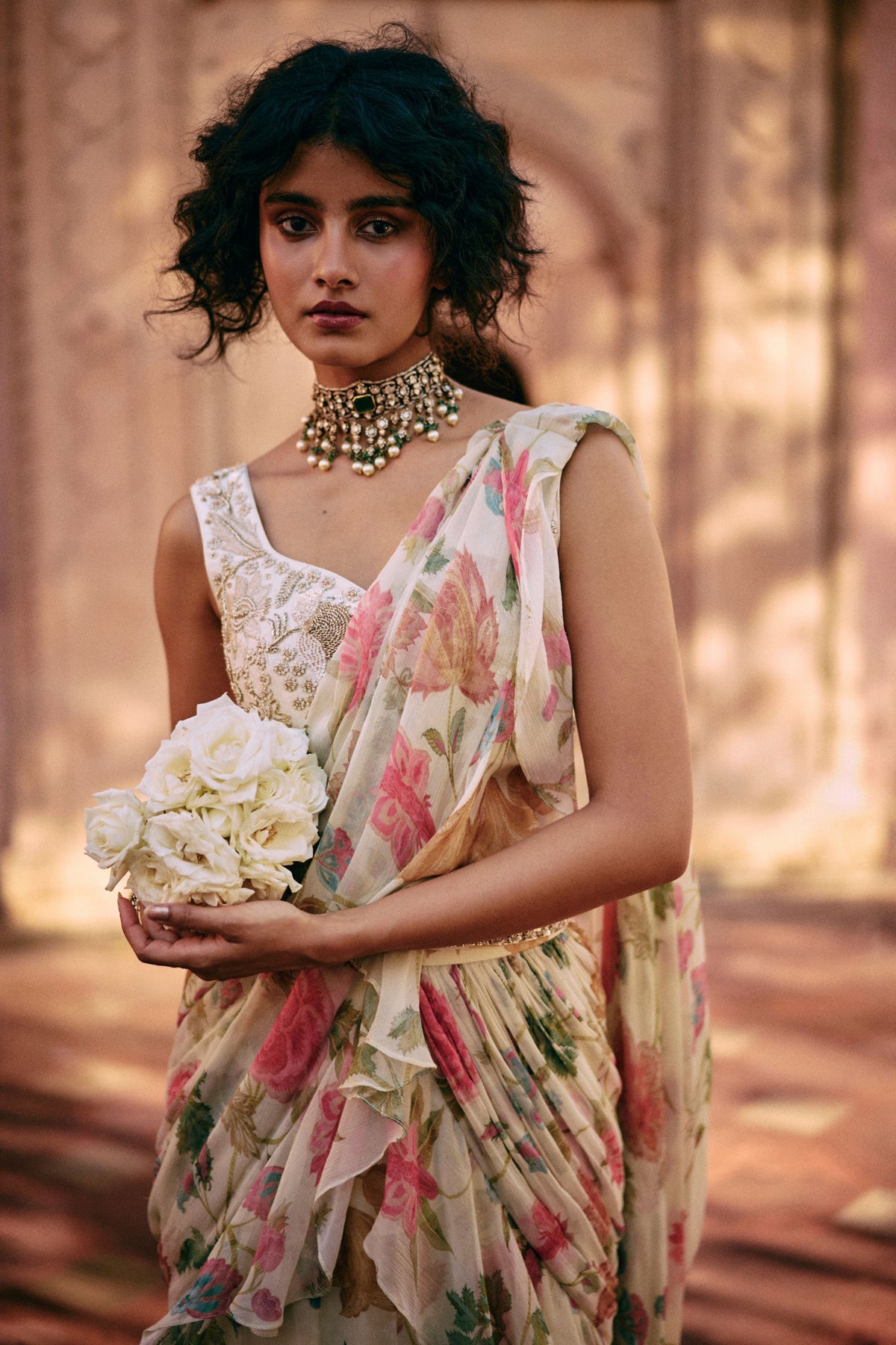 Pre-draped Saree Set