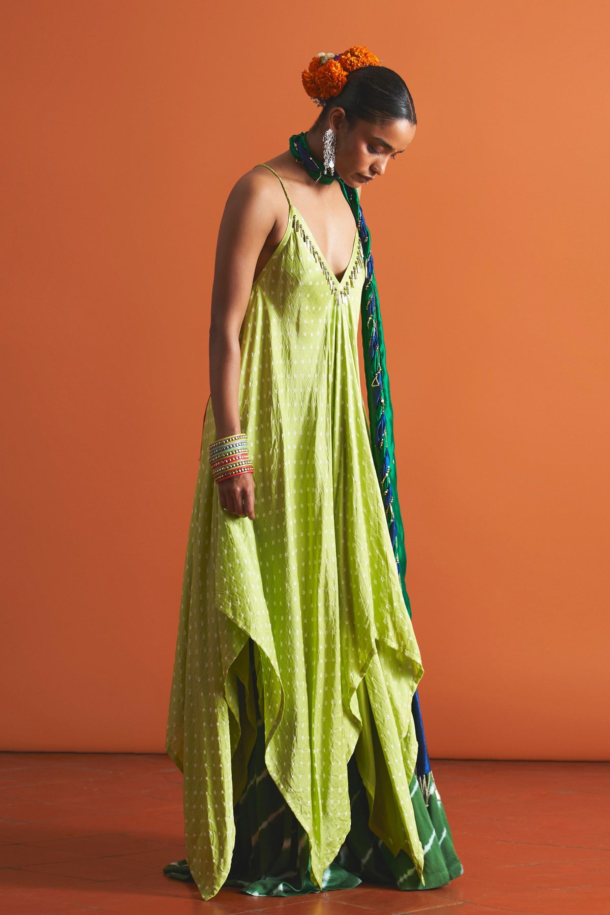 Parrot Green Gharara Set