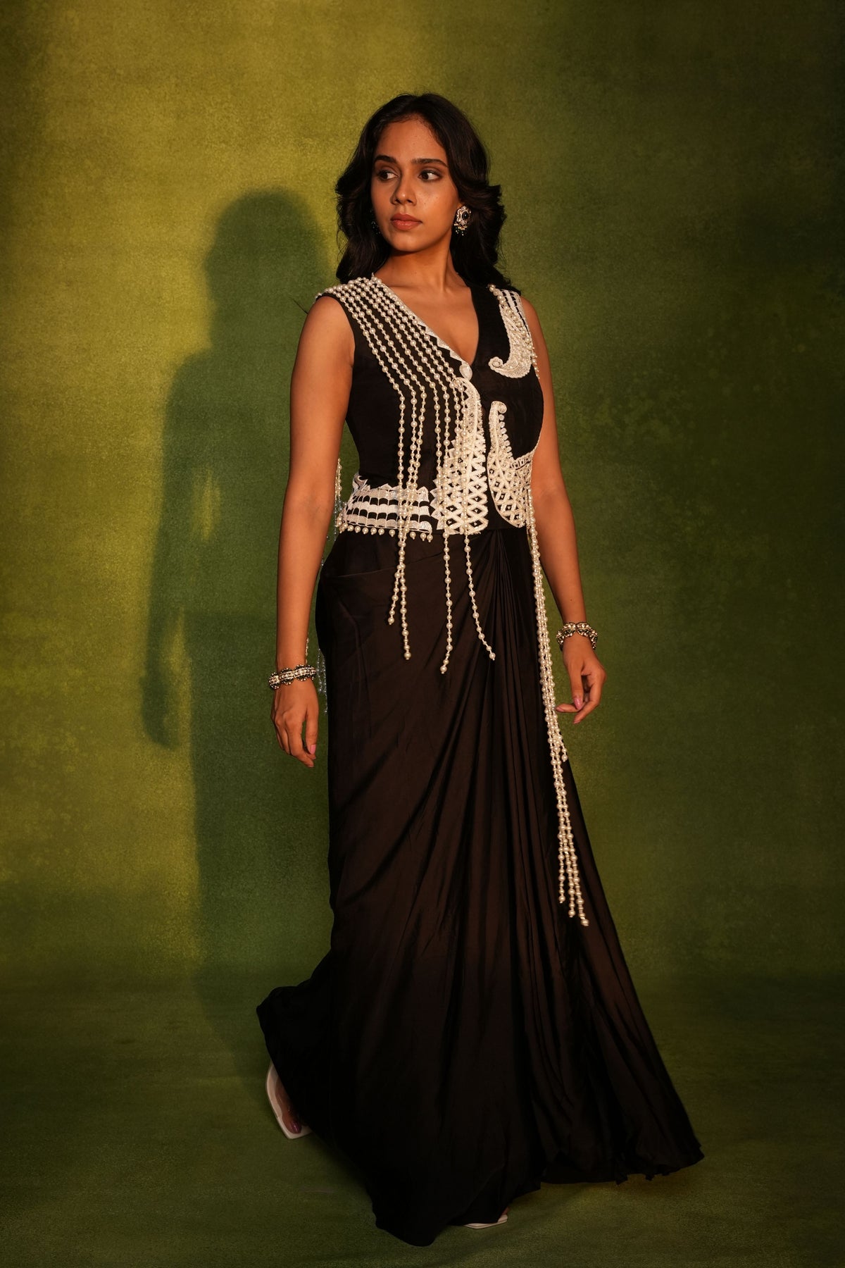 Waistcoat With Drape Skirt