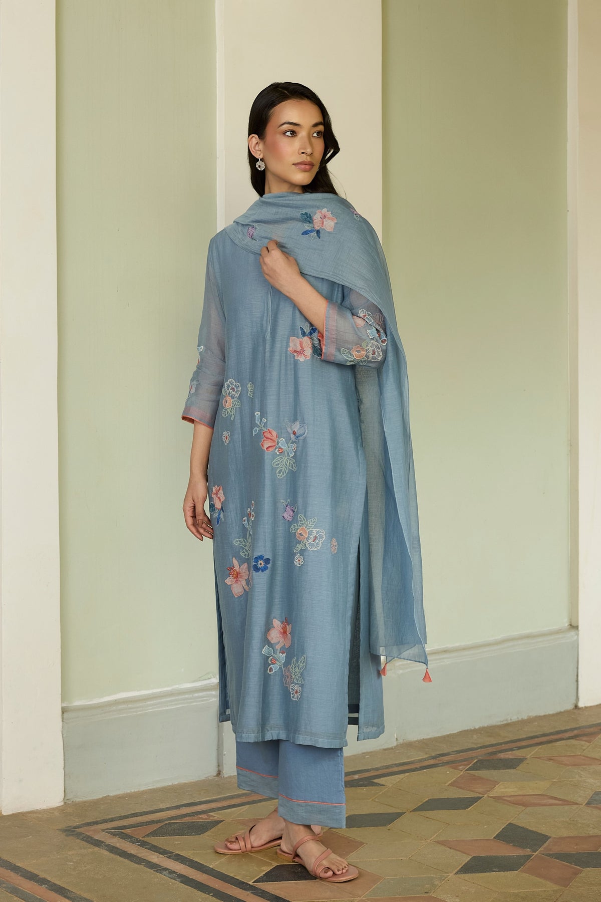 Mist Applique Kurta Set