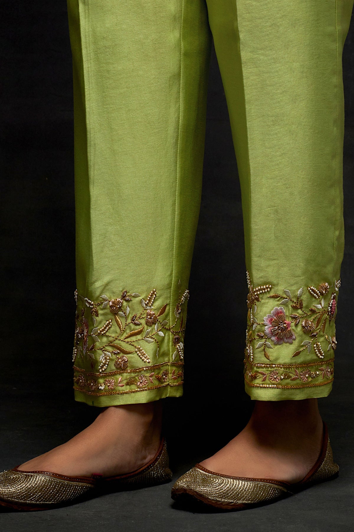 Green Yoke Kurta Set