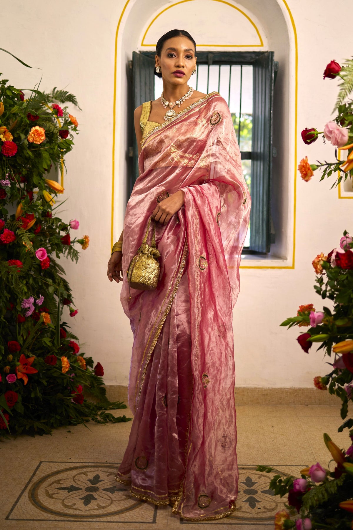 Eloise Pink Saree Set