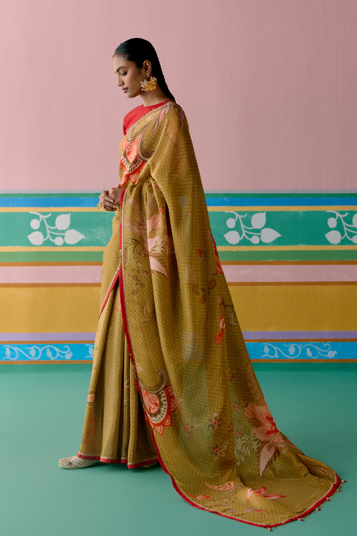 Mustard Chintz Saree