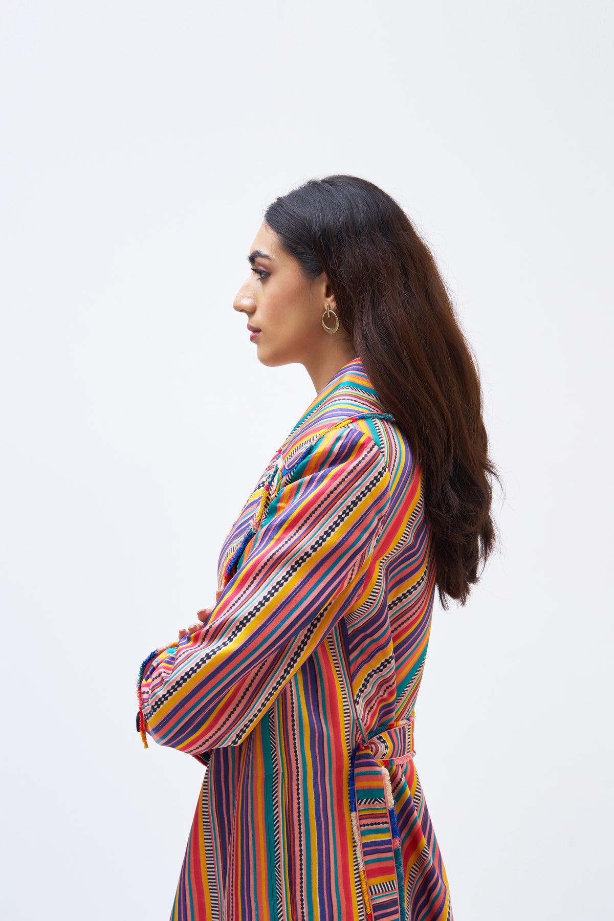 Charley Stripe Technicolour Trench Jacket