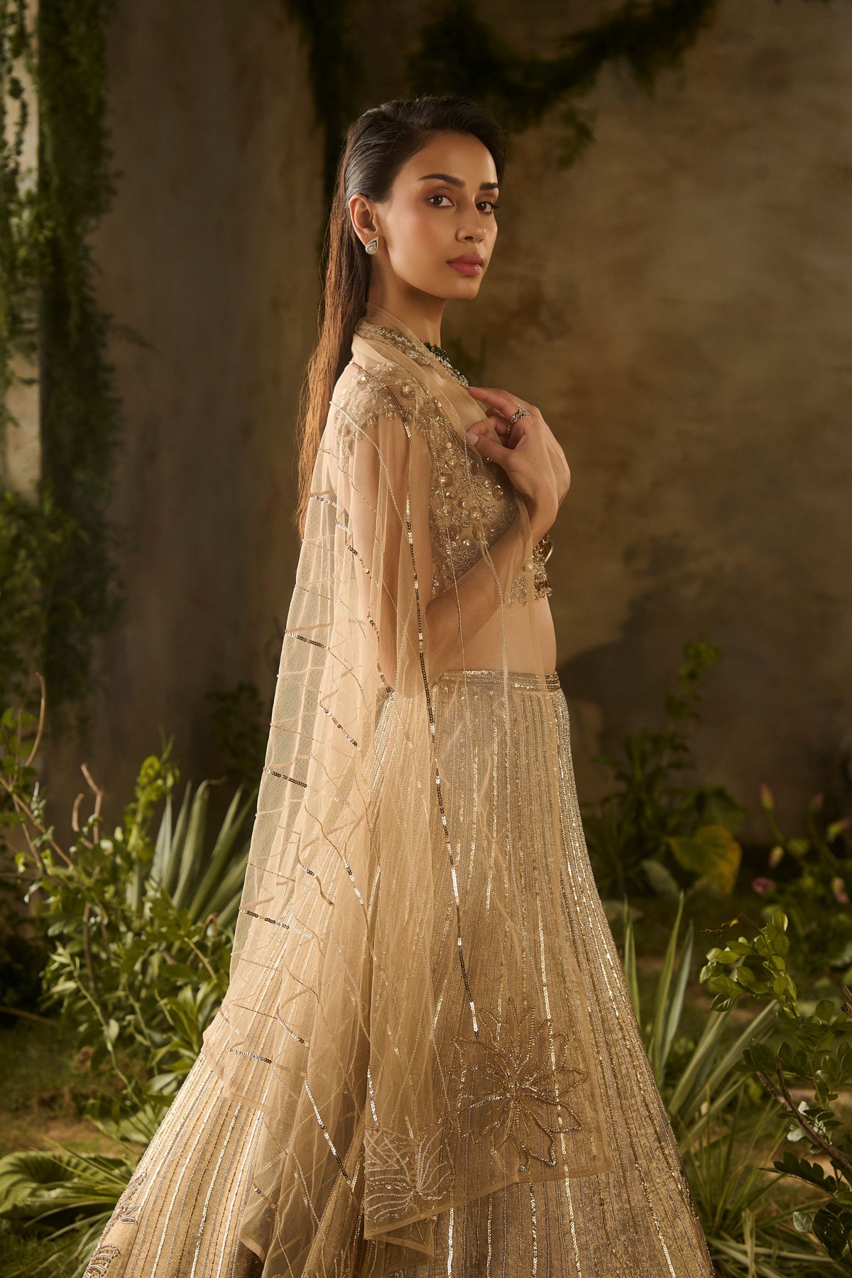 Gold Spectrum Lehenga Set