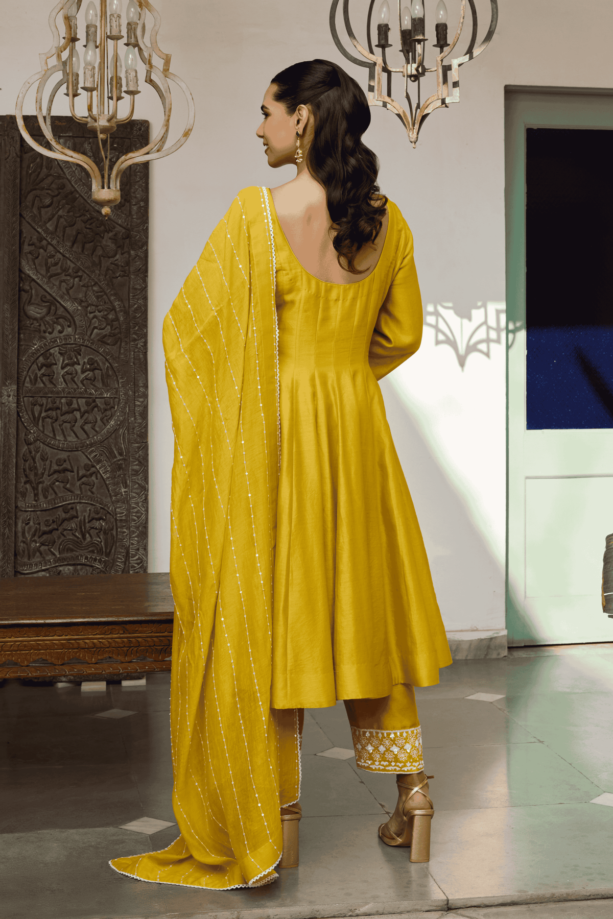 Yellow Anarkali Set
