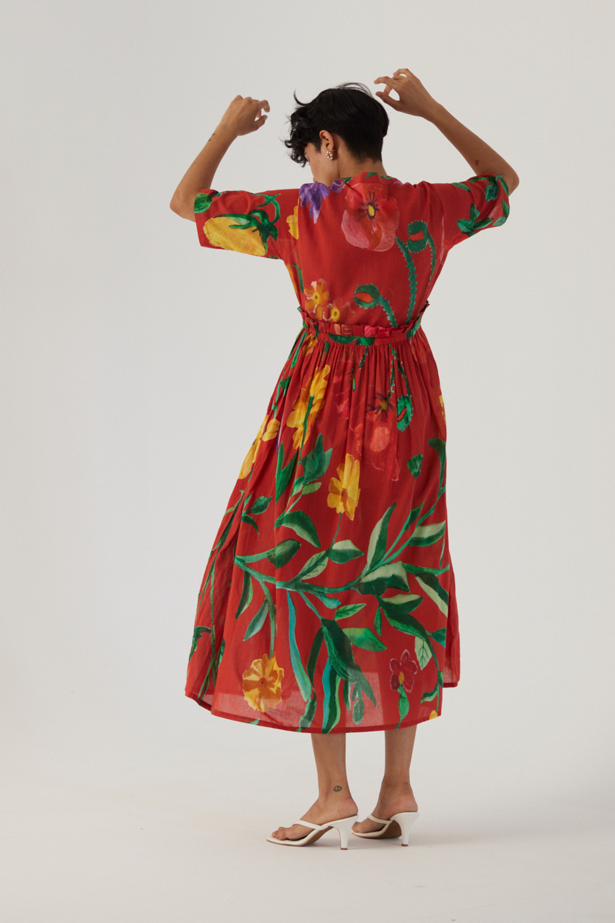 Red Gathered Dress