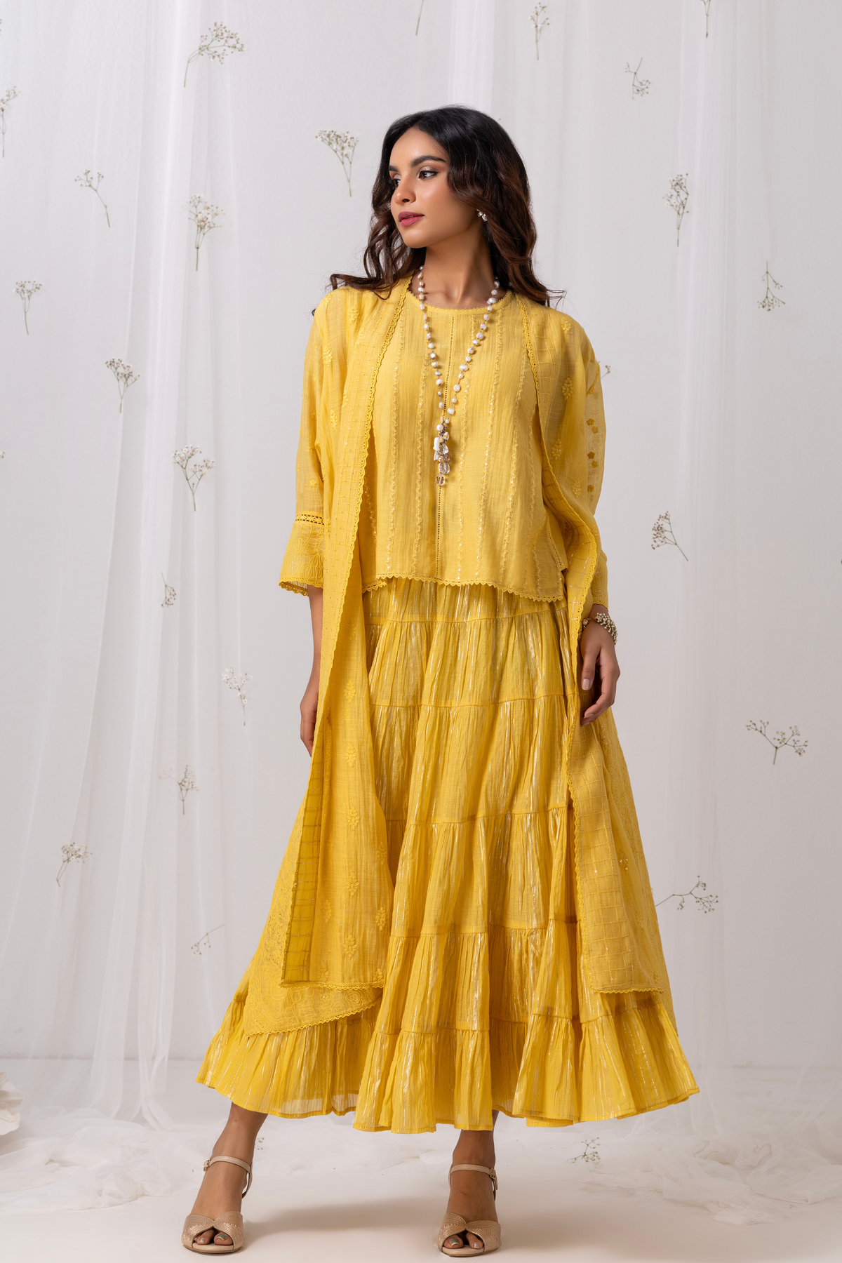 Nerina Yellow Skirt Set