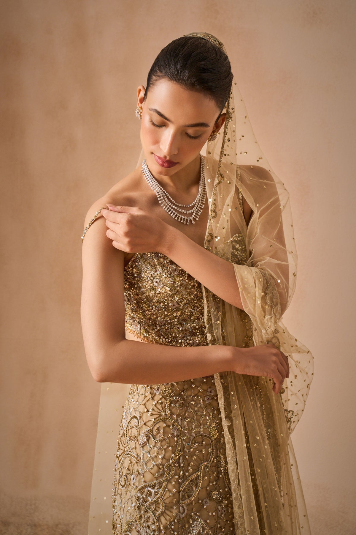 Gold Flare Lehenga Set