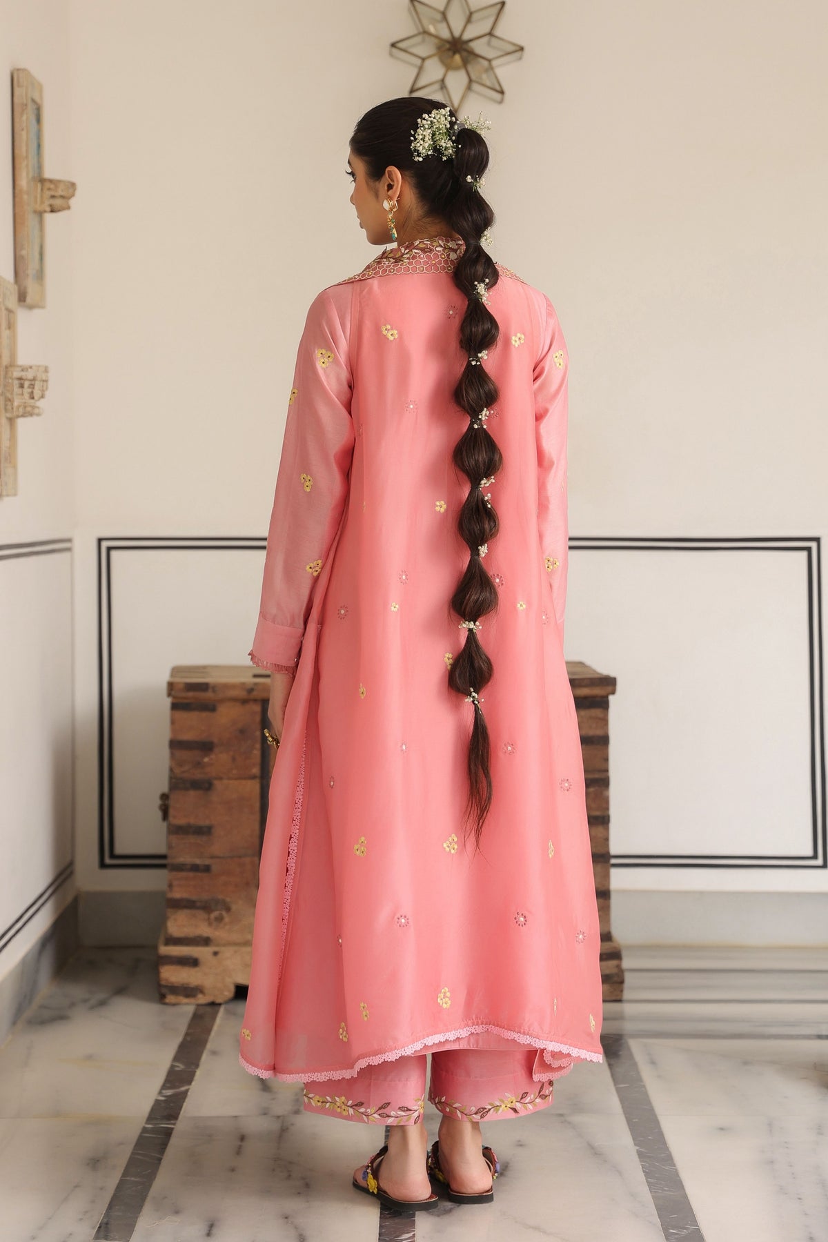 Gulzar  Pink Jacket Set