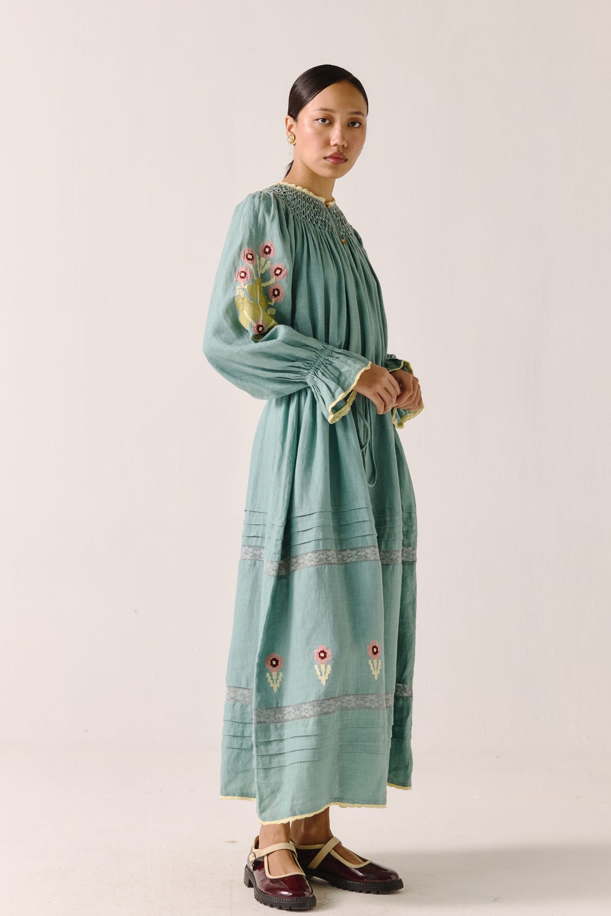 Pale Blue Pixel Applique Edith Dress