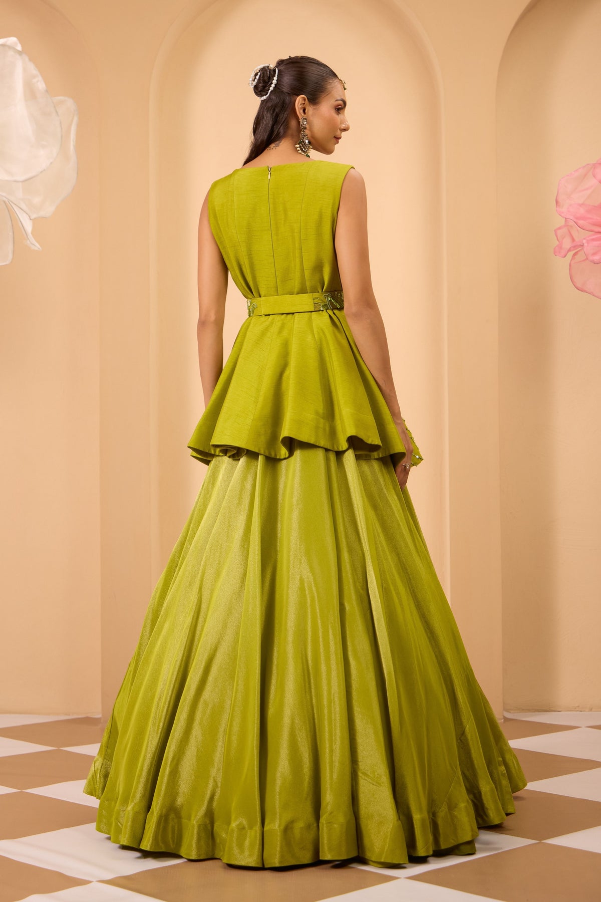 Green Peplum Set