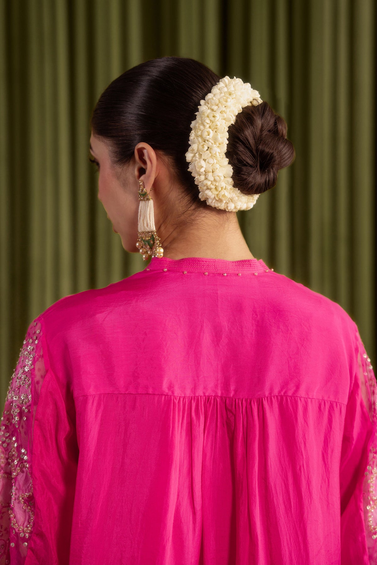 Hot Pink Floral Kurta Set