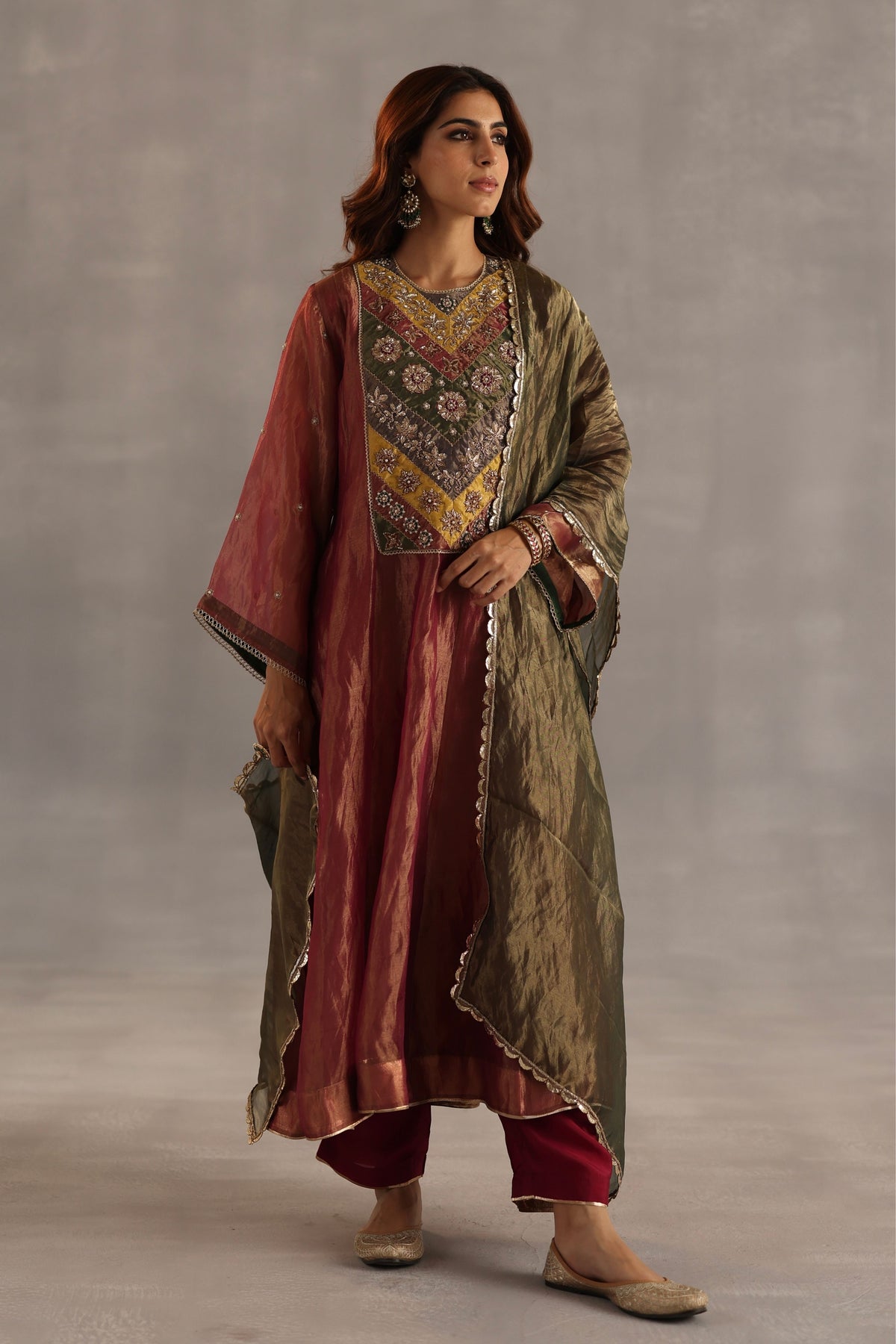 Navratna Garnet Kurta Set