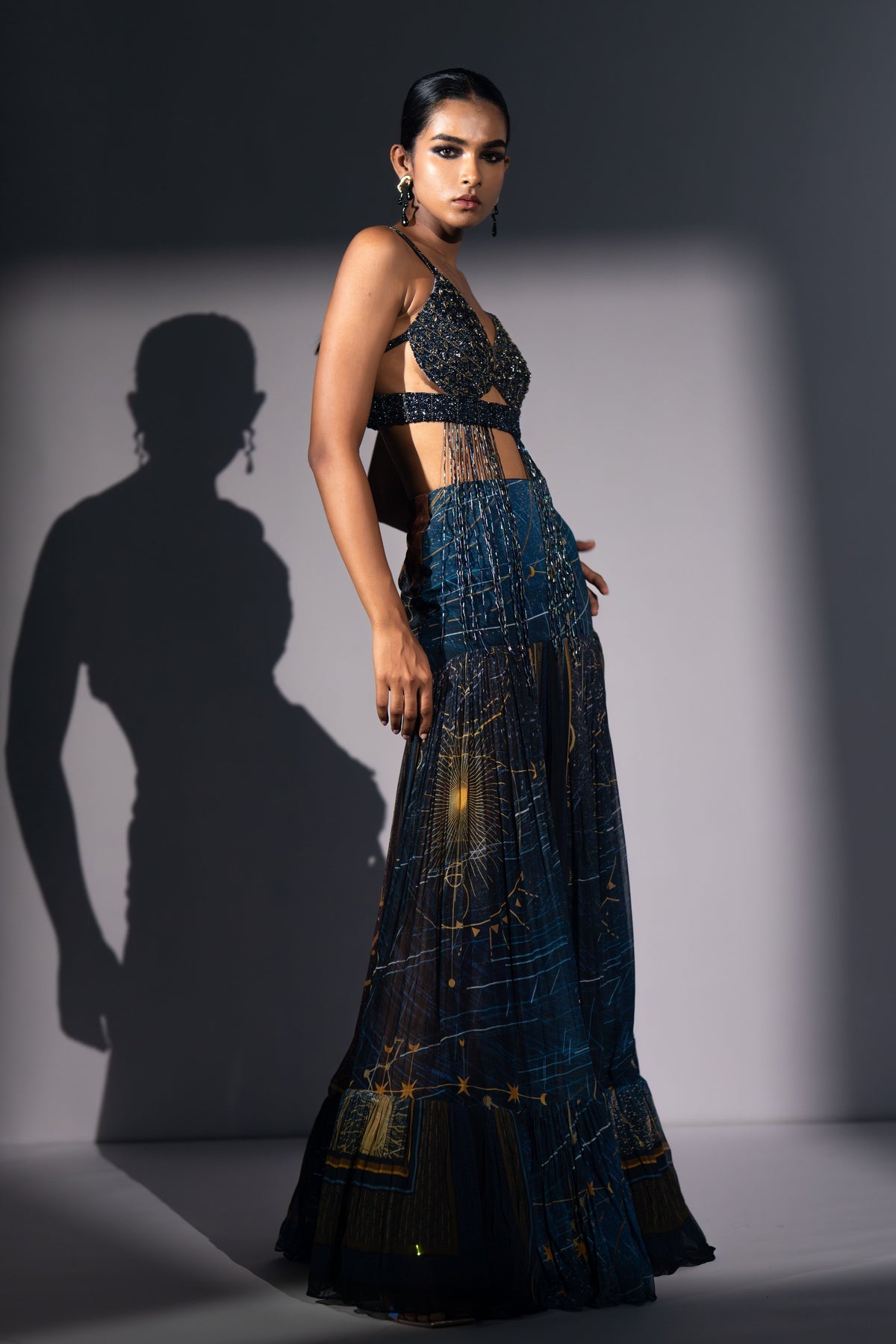 Blue Pleated Skirt