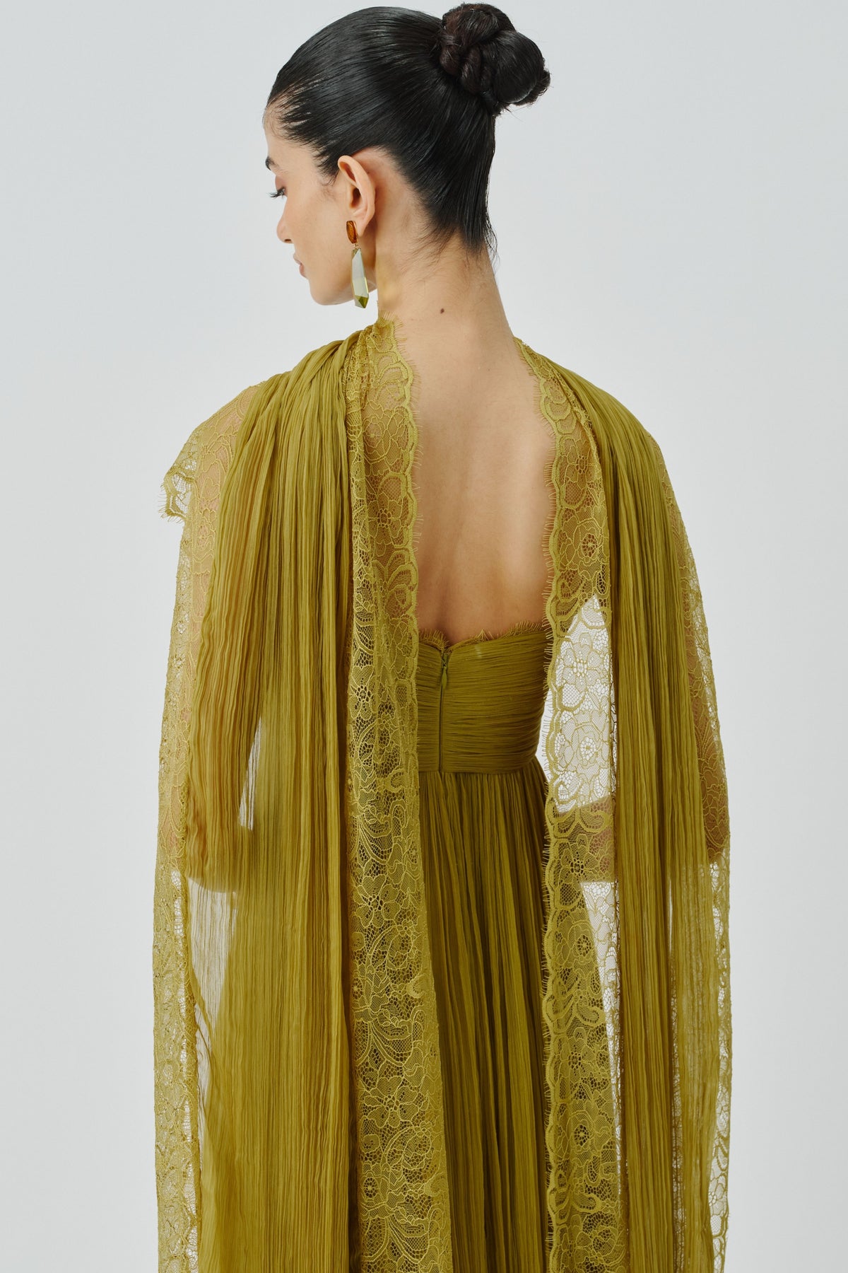 Chartreuse Ruched Dress