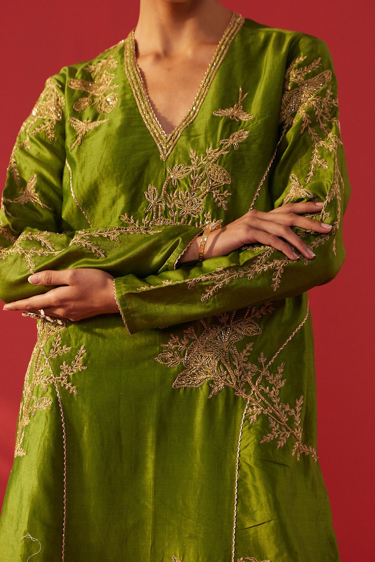 Olive Green Kurta Set