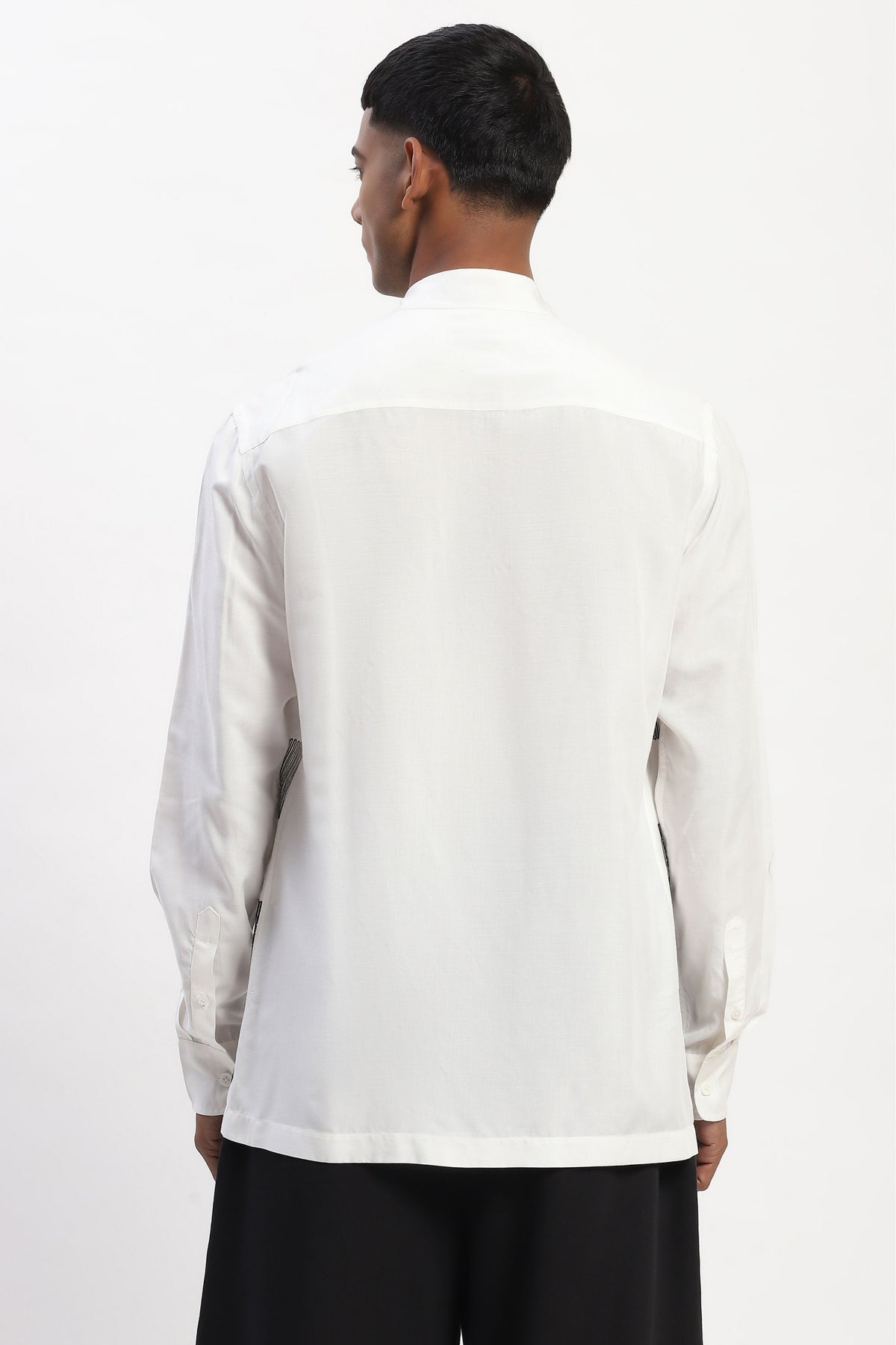 White Crewel Embroidered Shirt