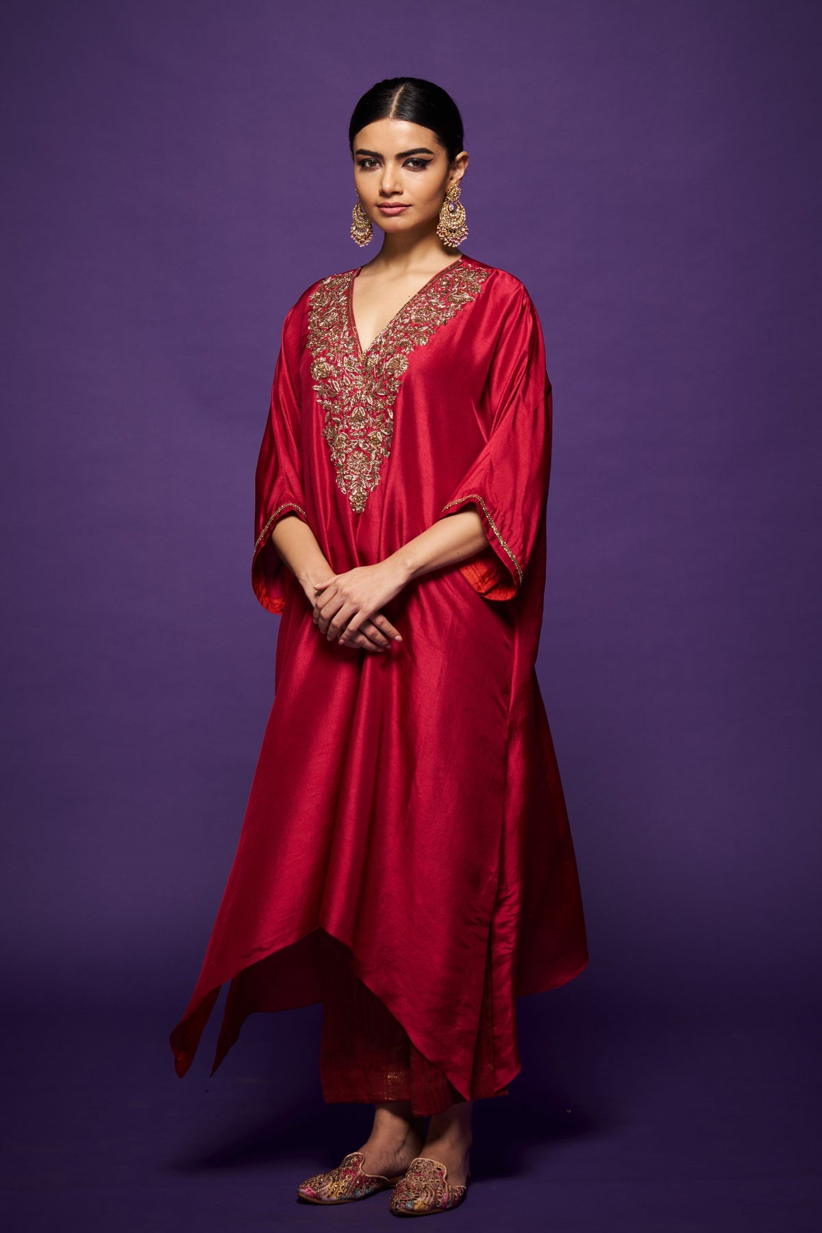 Deep Red Zeenat Tunic &amp; Pants