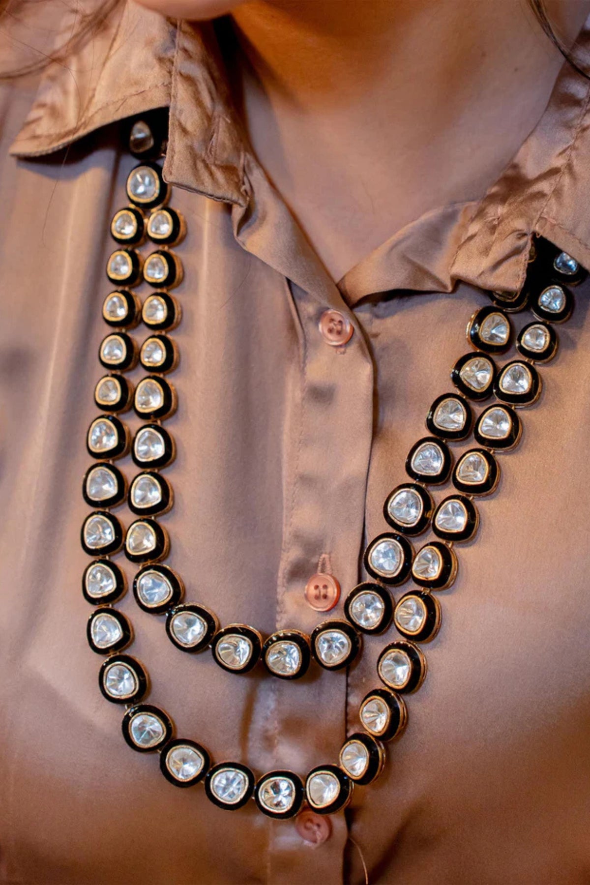 Black Color Contemporary Necklace Set