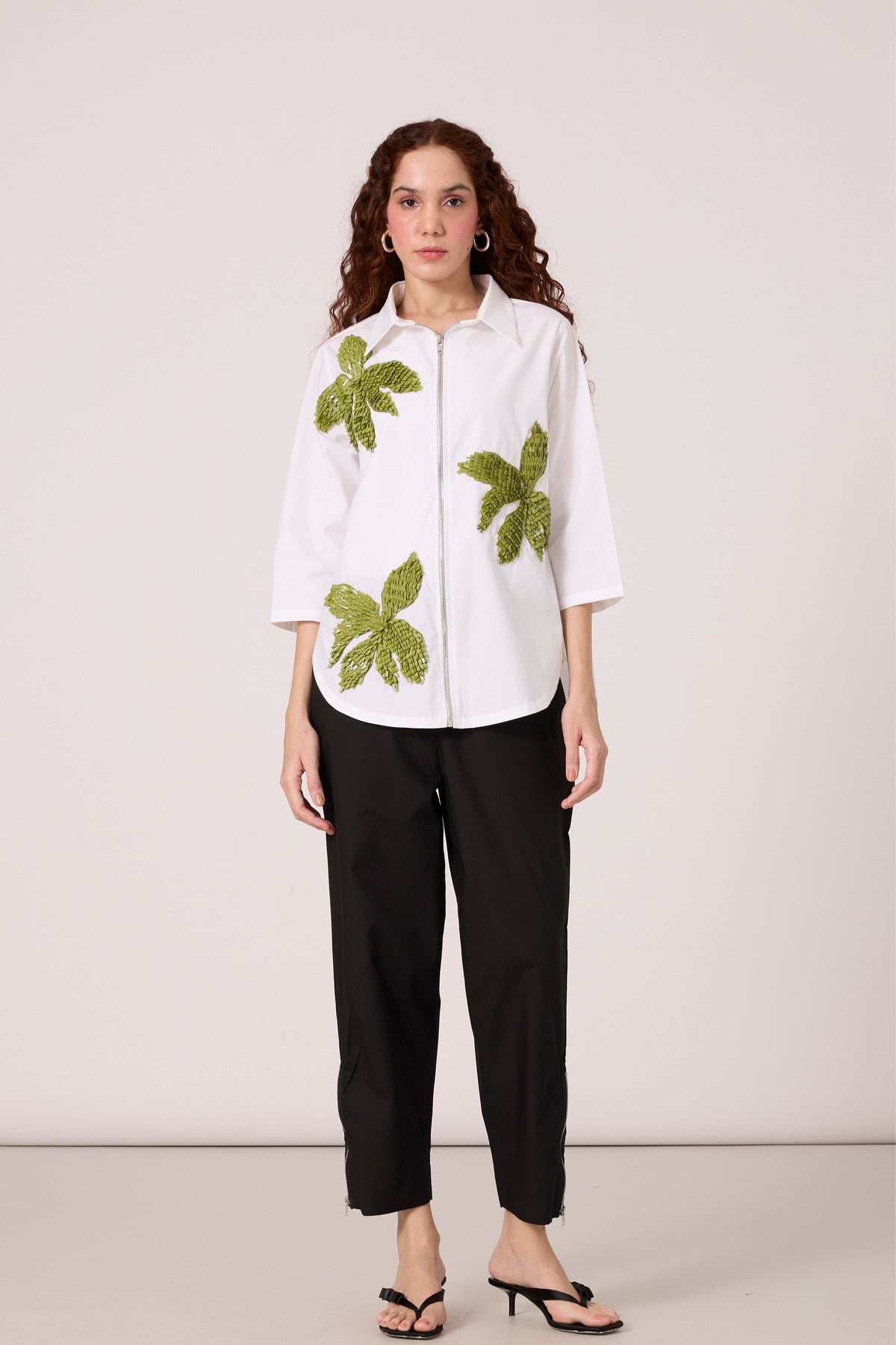 Agnes Applique Matcha Green Shirt