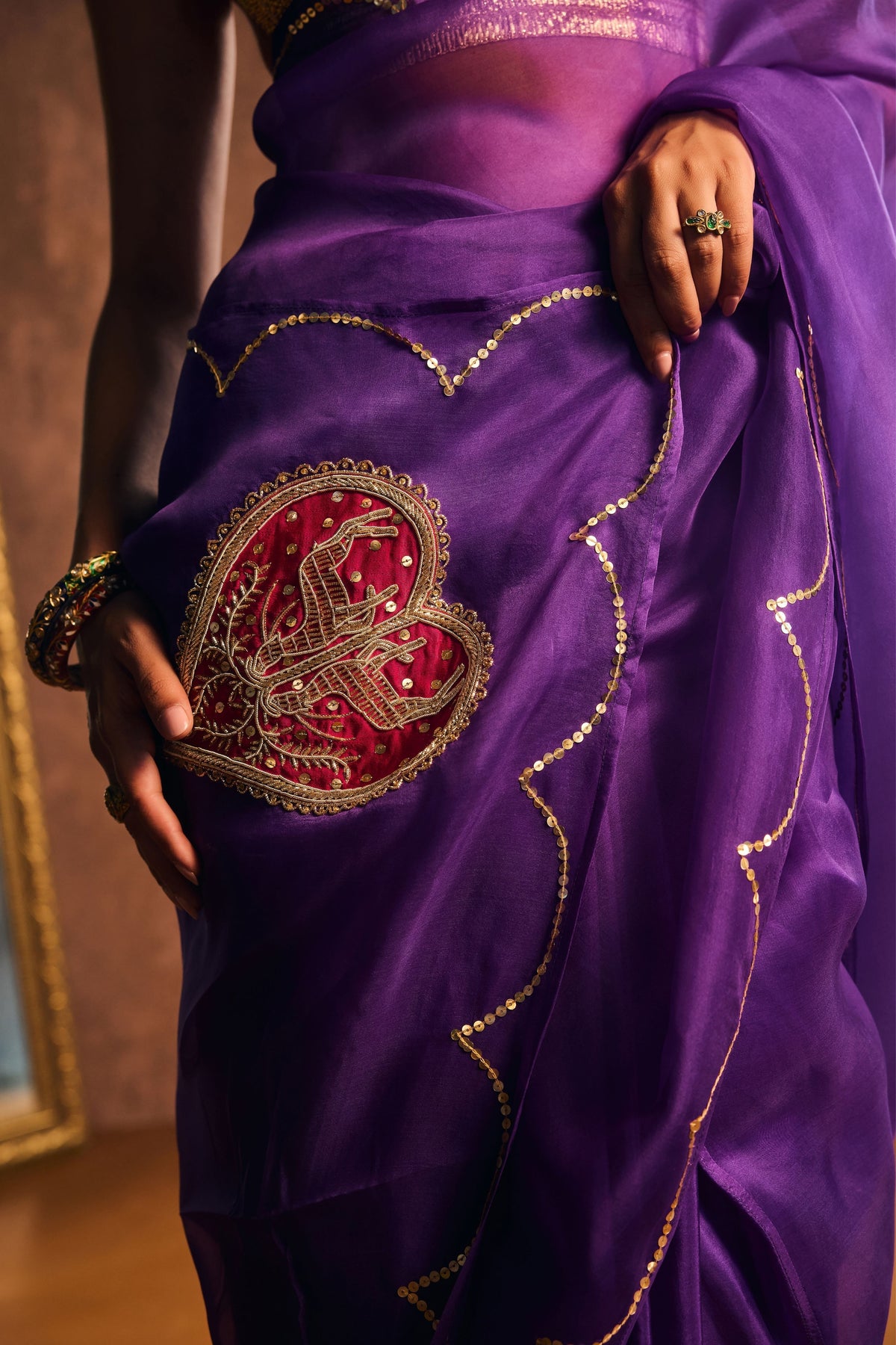 Deep Purple Mrignayani Saree