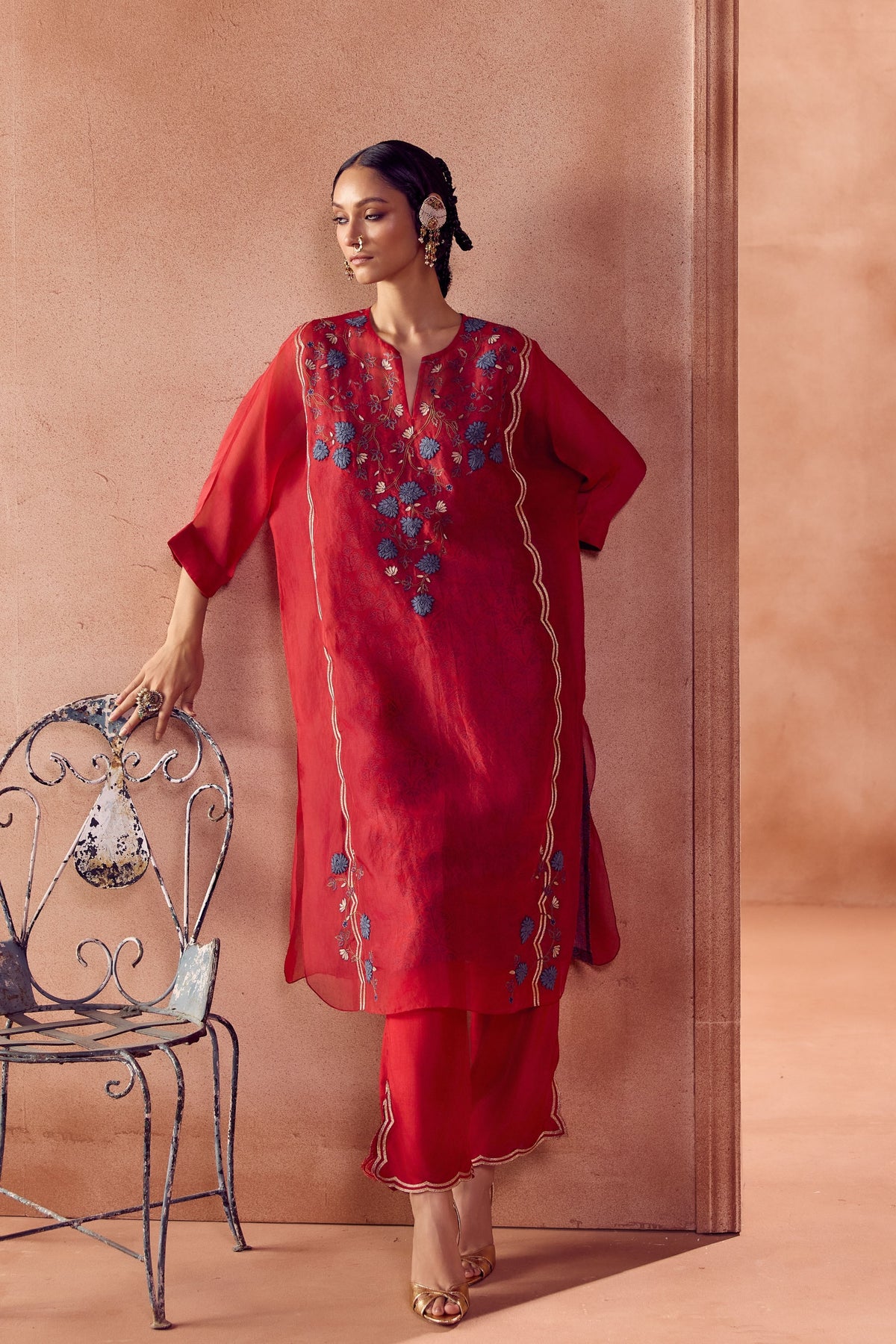 Maroon Kaftan Set