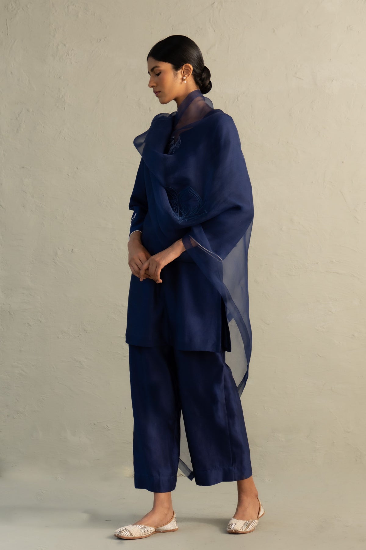 Blue Edit Tara Set With Dupatta