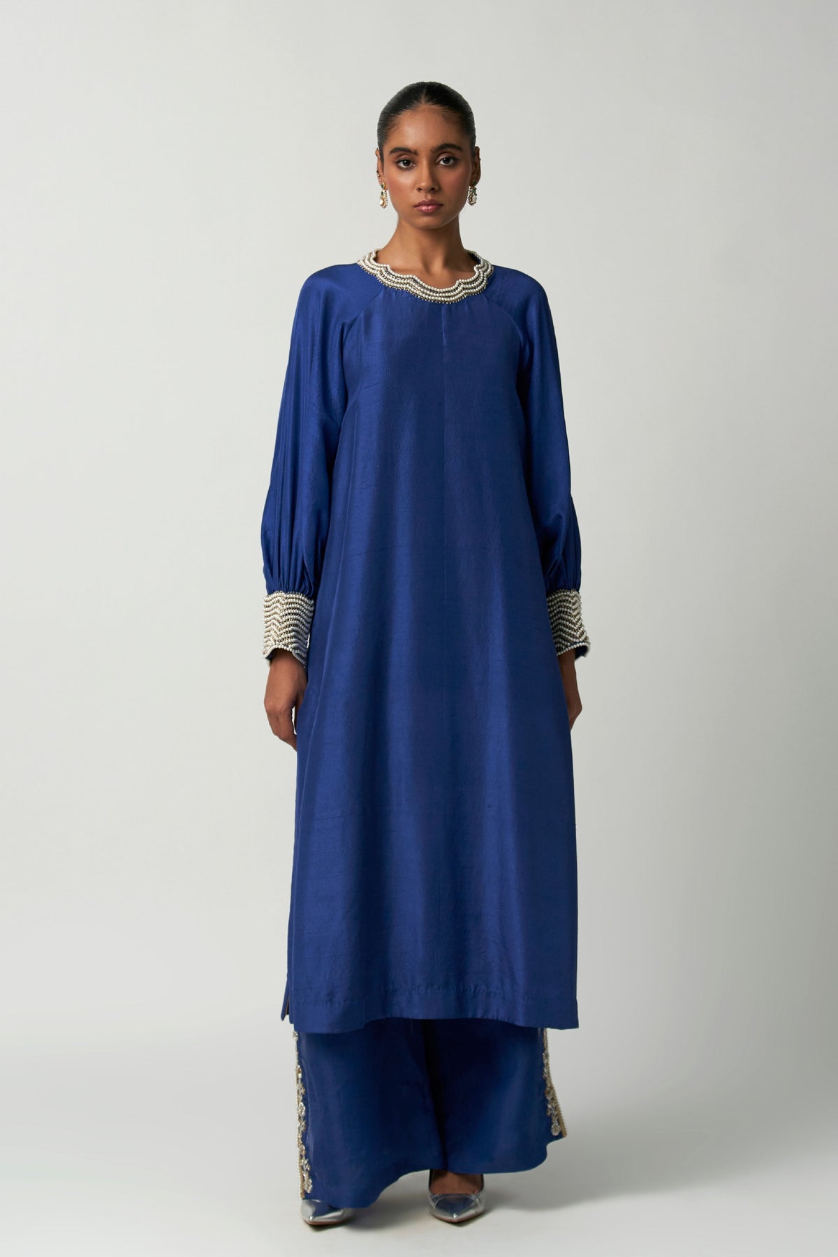 Sapphire Pearl Silk Kurta