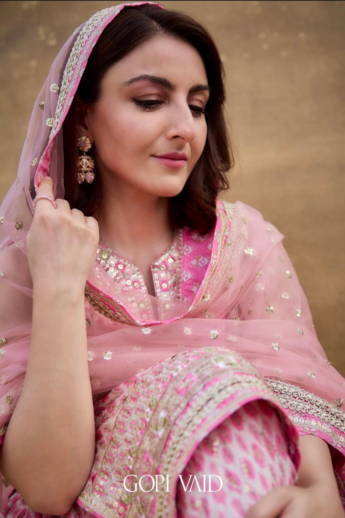 Soha Ali Khan in Dhruvi Sharara Set