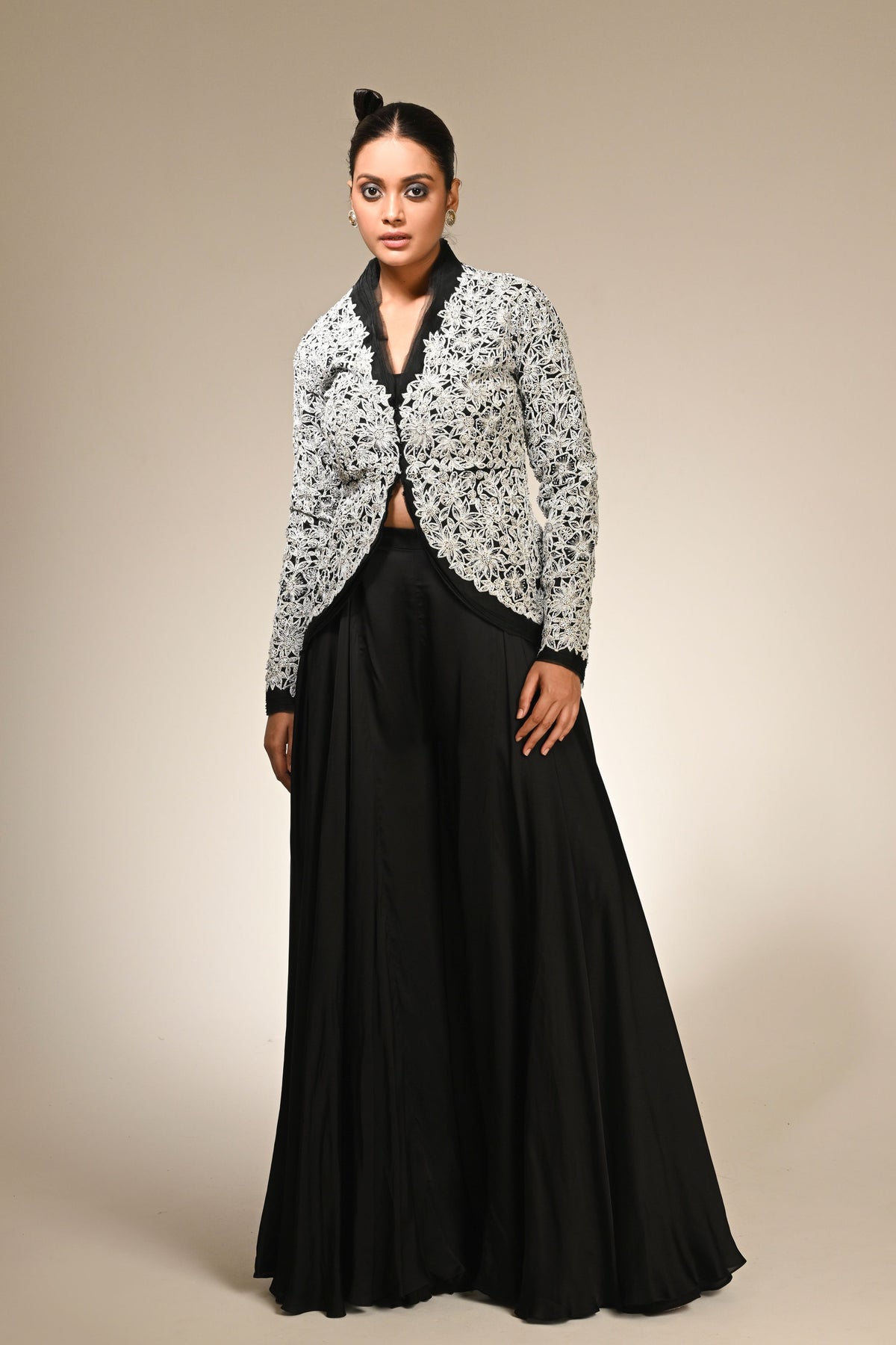 Floral Cutwork Jacket Set