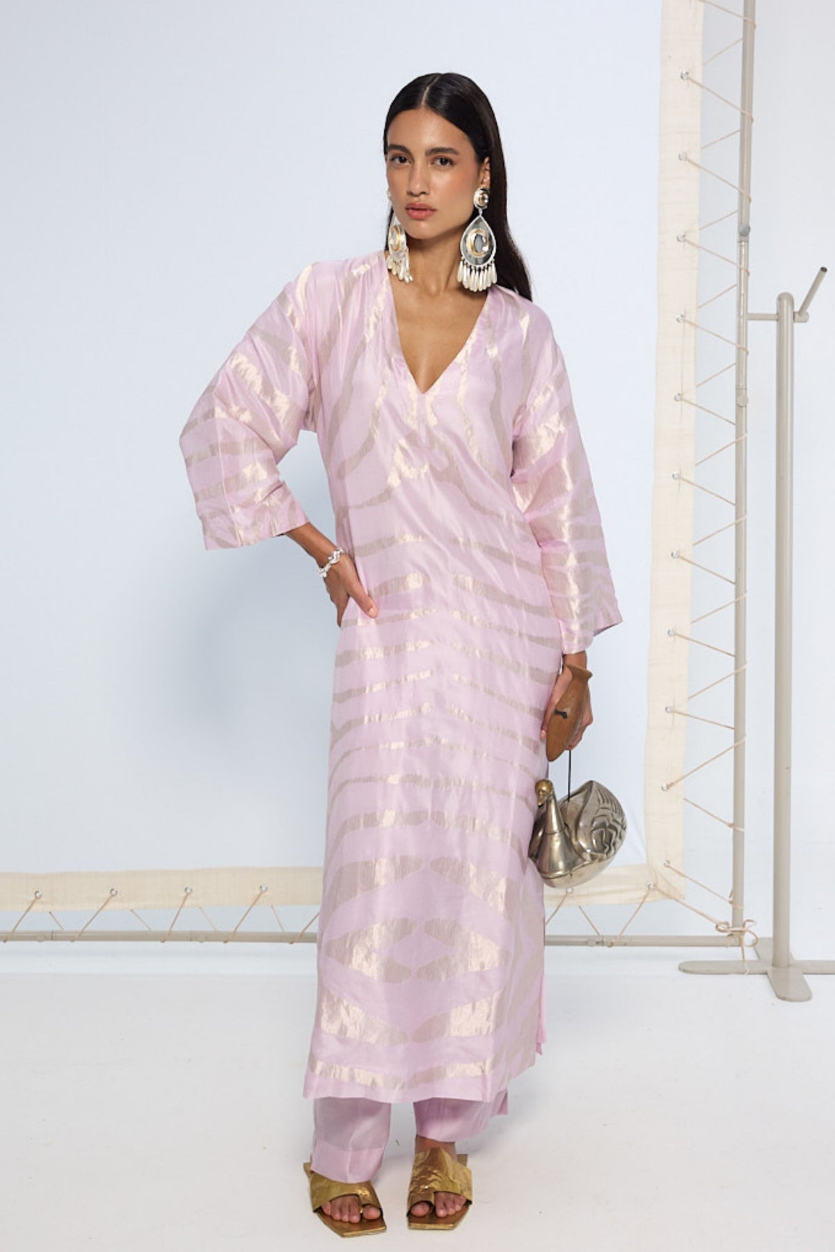 Handwoven Lavender Kurta Set